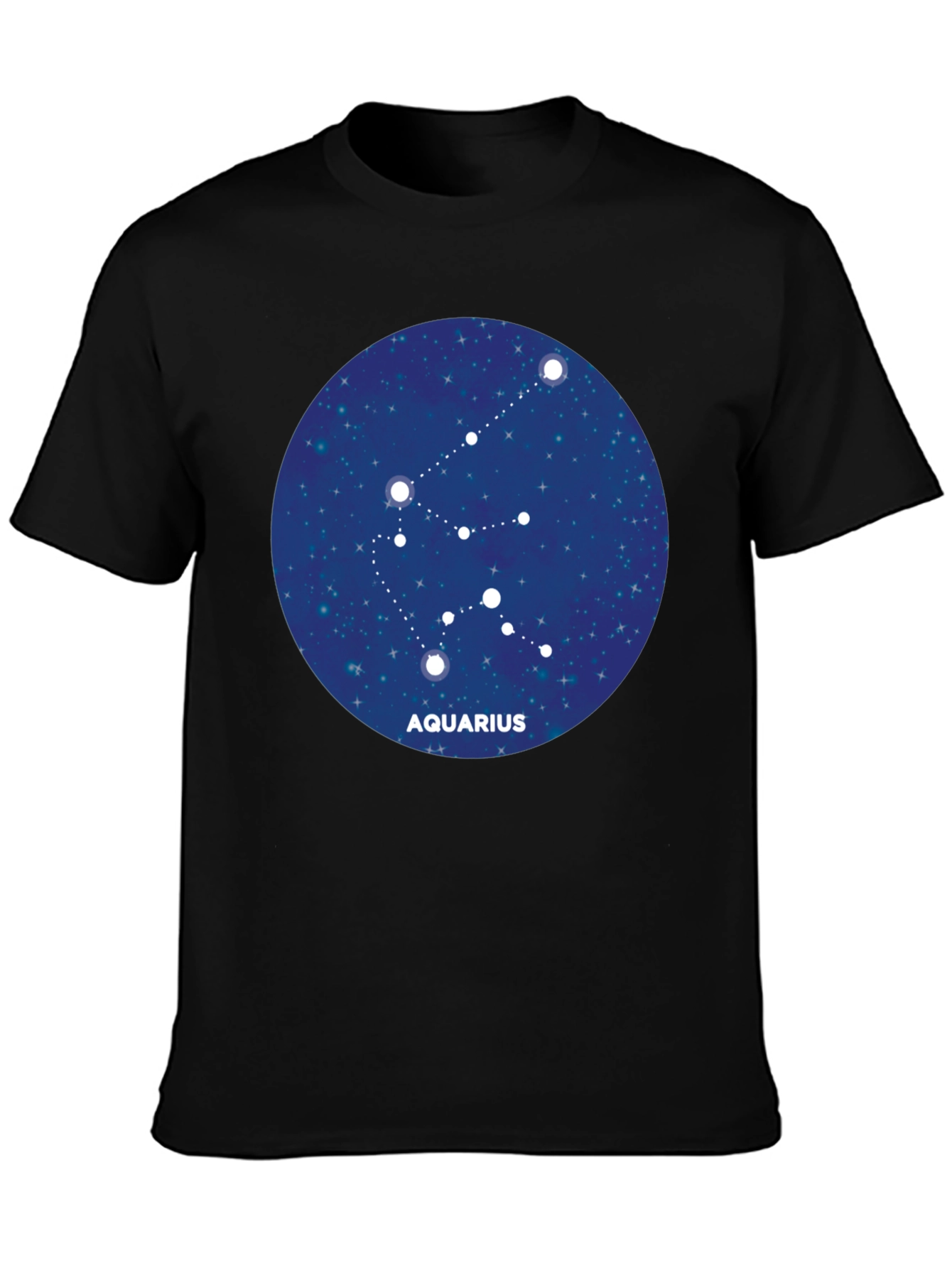 Aquarius Constellation Black T-Shirt