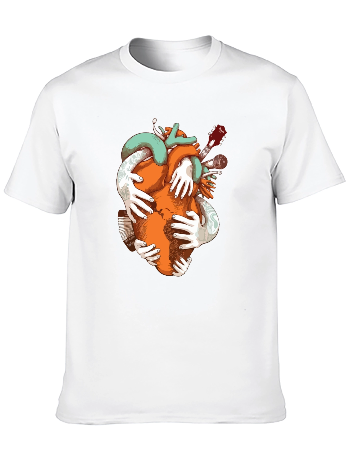 Heart & Music Graphic Tee - Black