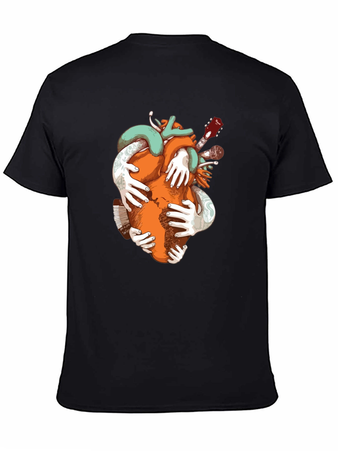 Heart & Music Graphic Tee - Black