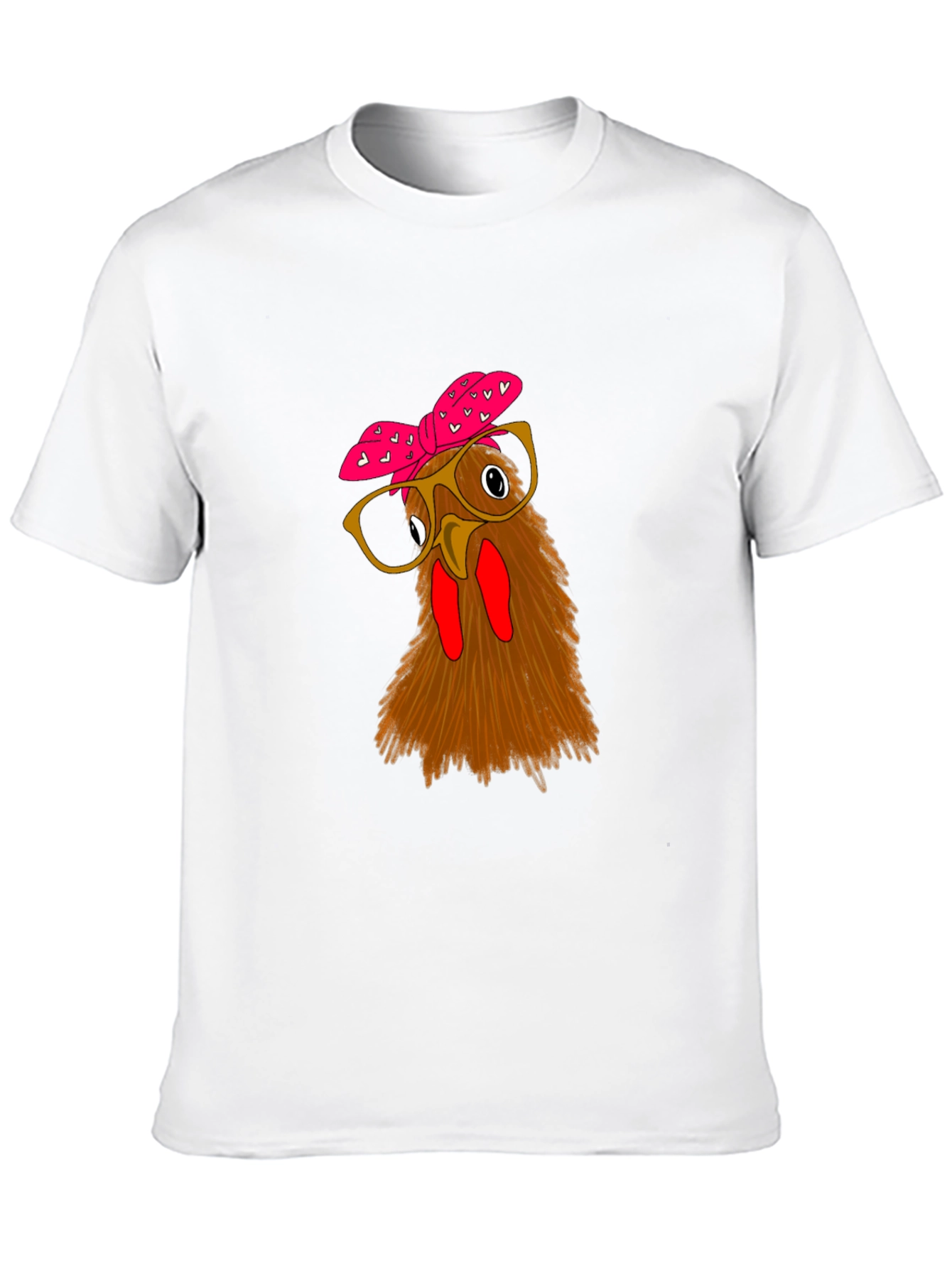 Funny Chicken with Glasses Black T-Shirt