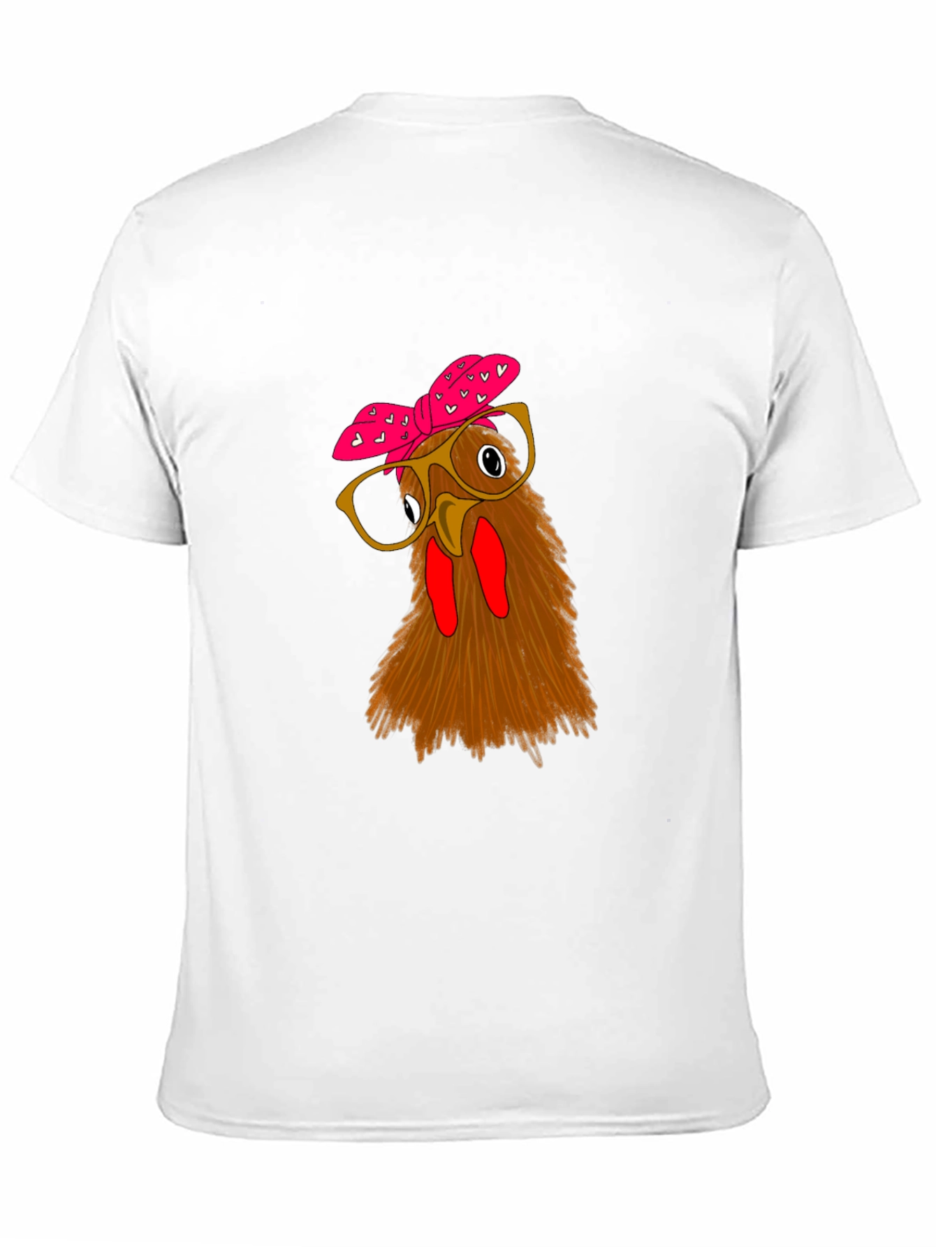 Funny Chicken with Glasses Black T-Shirt