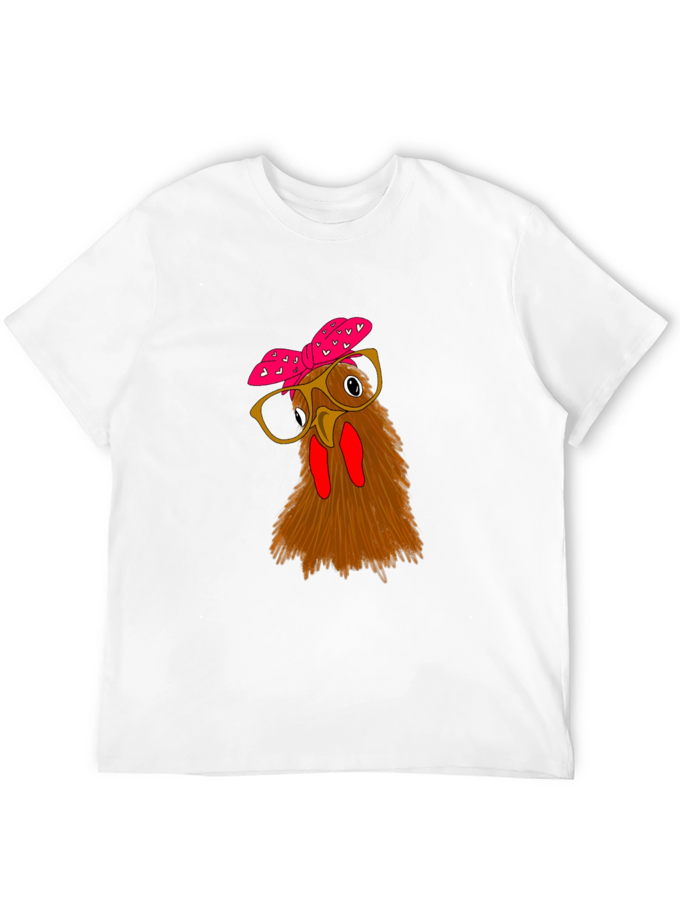 Funny Chicken with Glasses Black T-Shirt