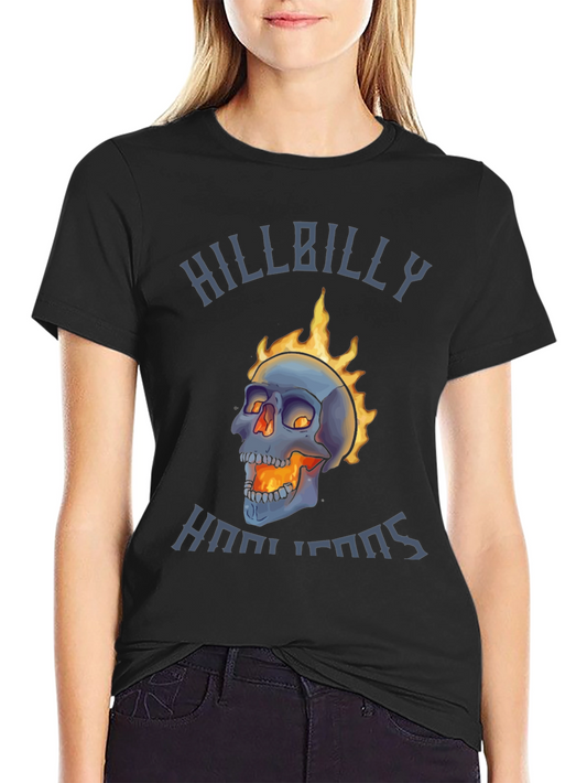 Hillbilly Hooligans Flaming Skull T-Shirt