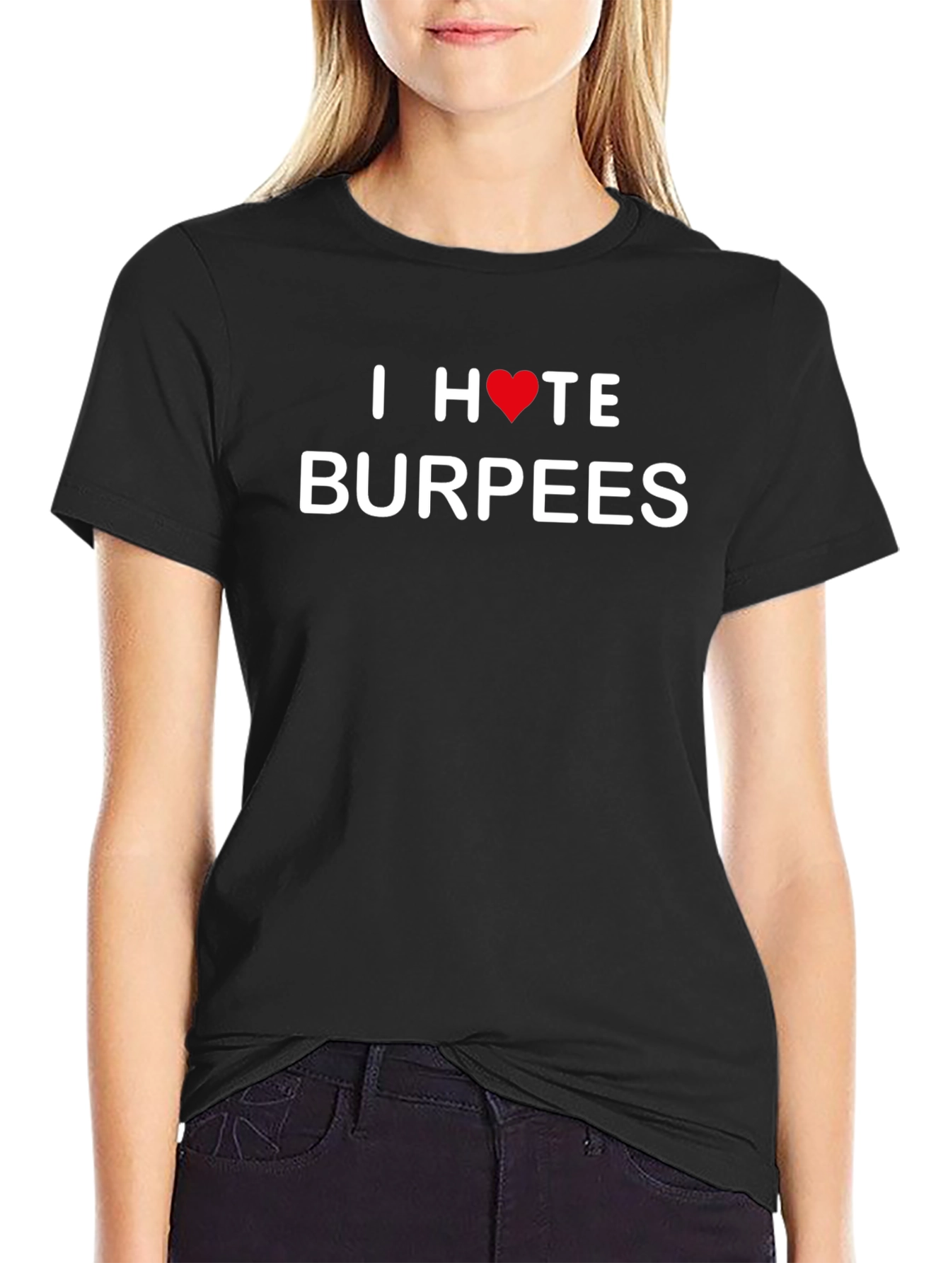 I Heart Hate Burpees Black Graphic Tee