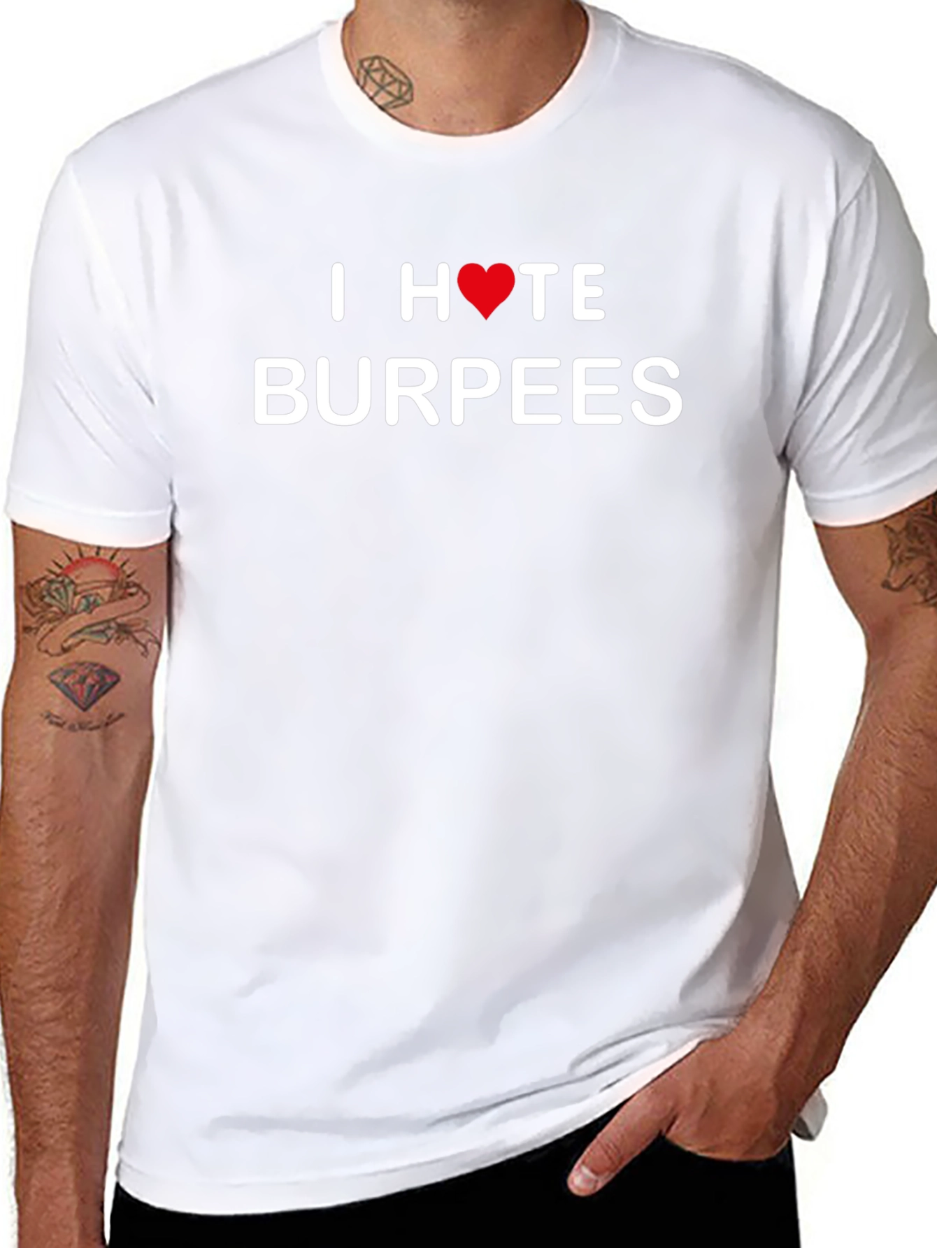 I Heart Hate Burpees Black Graphic Tee