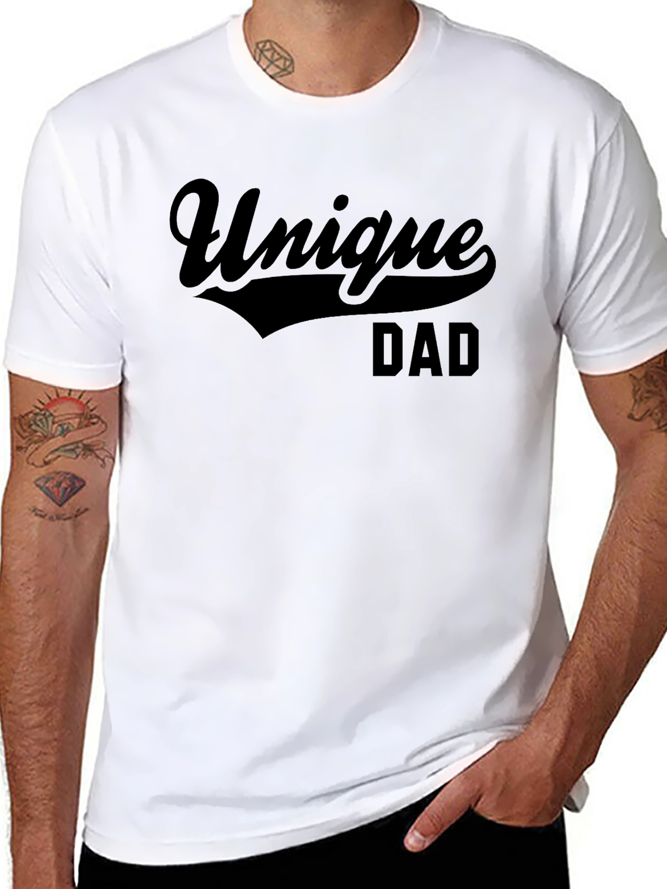 Unique Dad Black Graphic T-Shirt - Mens Fashion