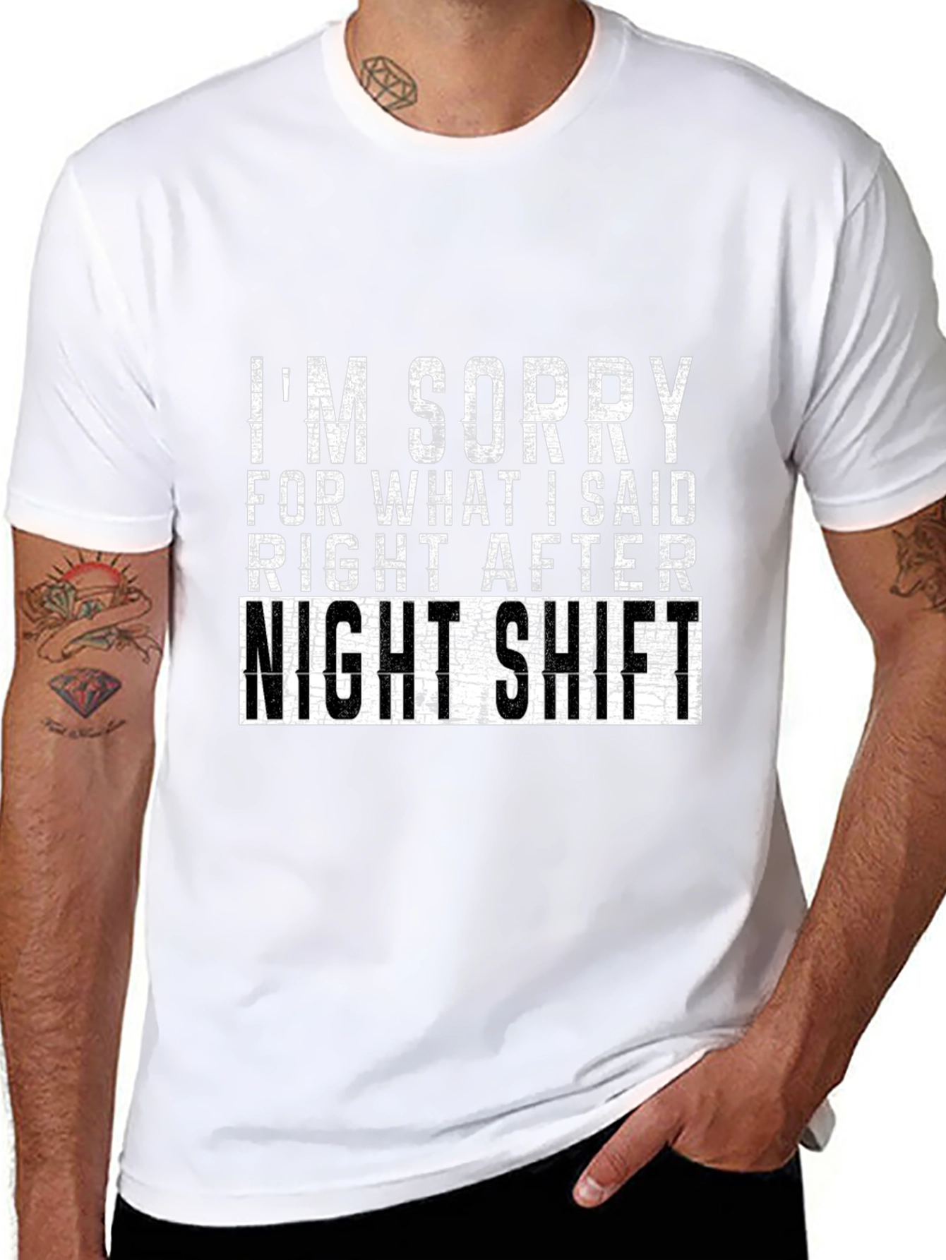 Night Shift Graphic Tee - Funny Apology T-Shirt