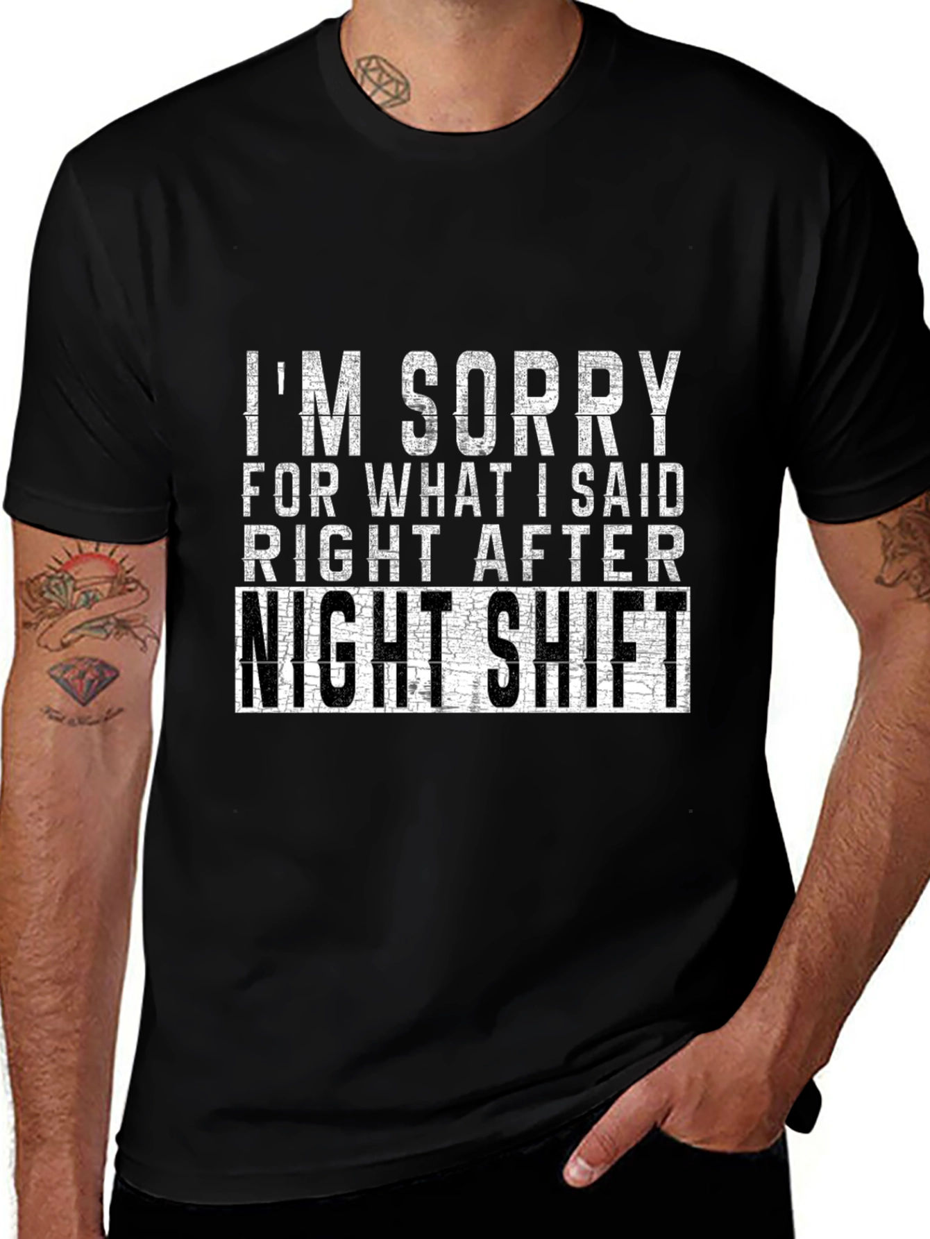 Night Shift Graphic Tee - Funny Apology T-Shirt