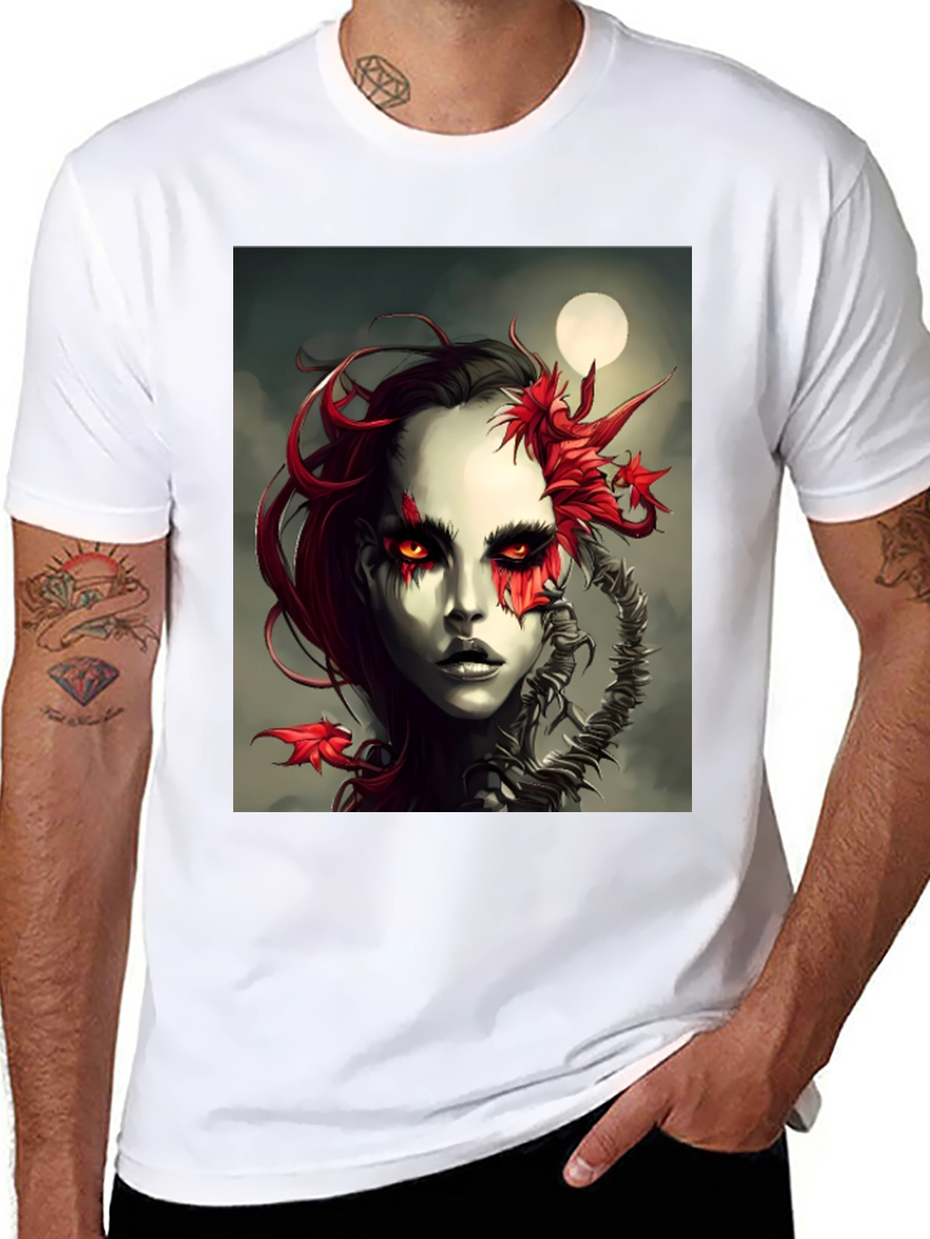Dark Fantasy Woman Graphic Tee - Unique Art Design