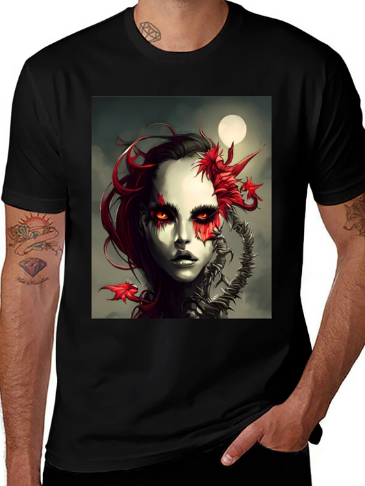 Dark Fantasy Woman Graphic Tee - Unique Art Design