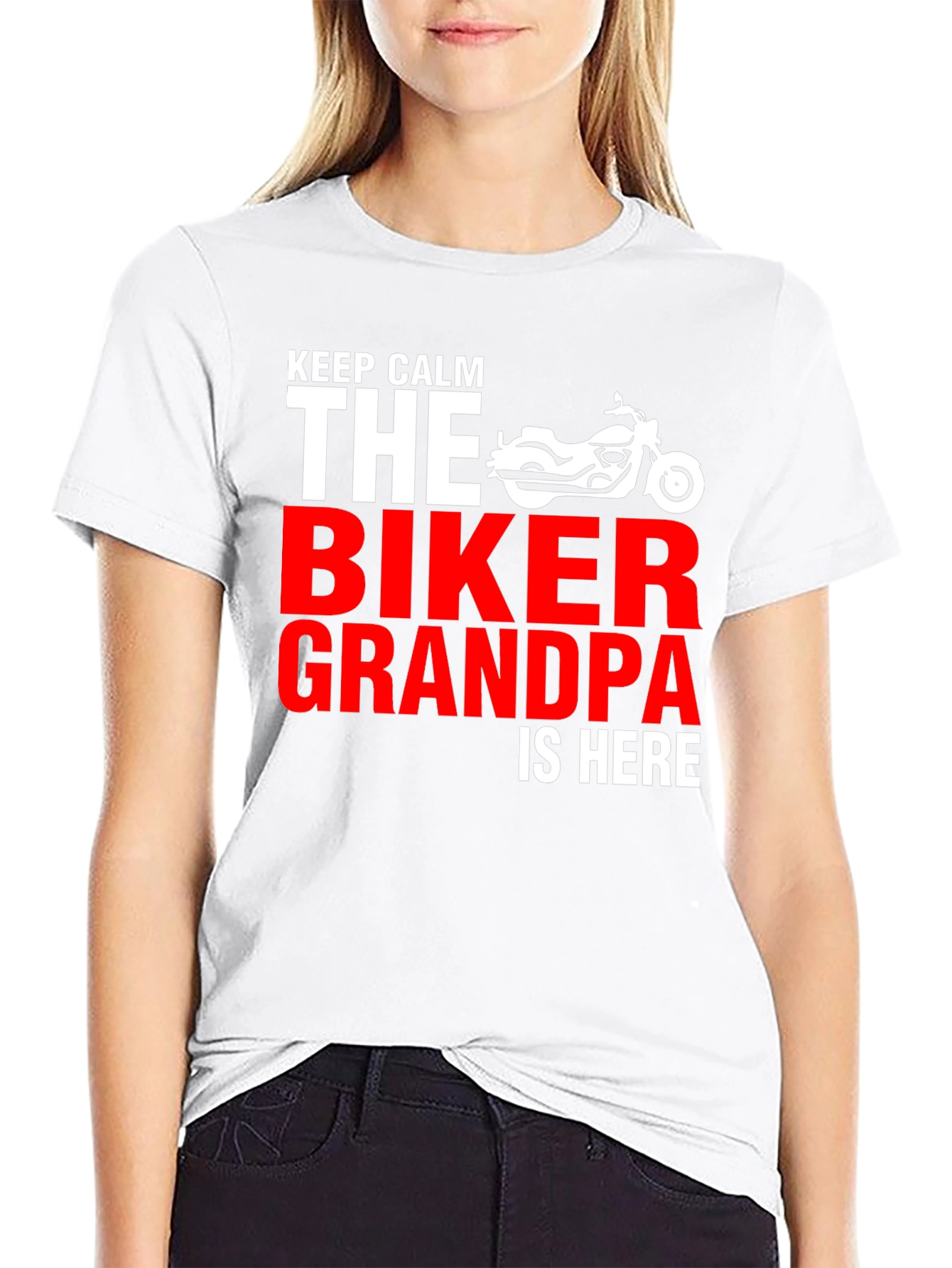 Biker Grandpa T-Shirt - Keep Calm Motorcycle Tee