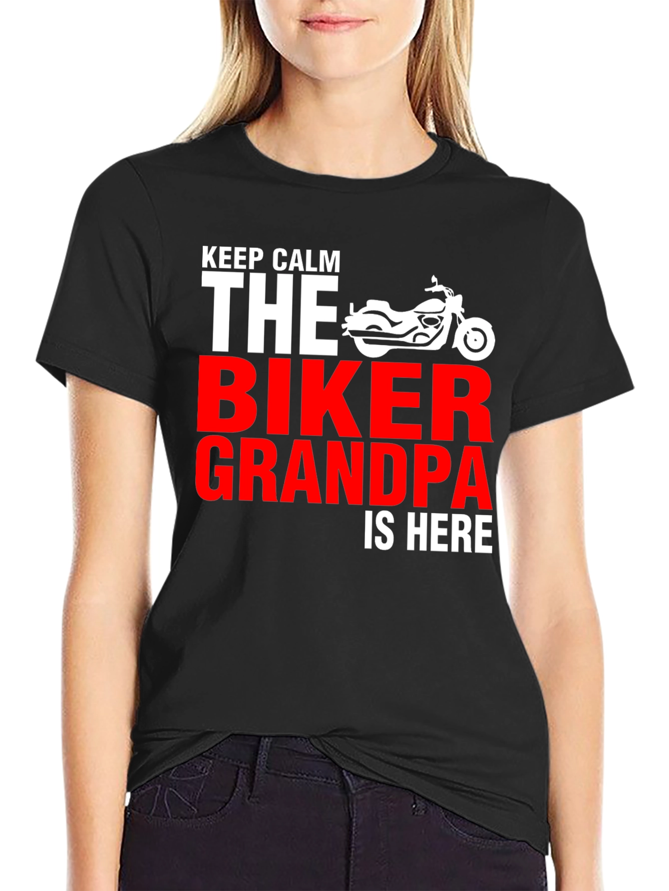 Biker Grandpa T-Shirt - Keep Calm Motorcycle Tee