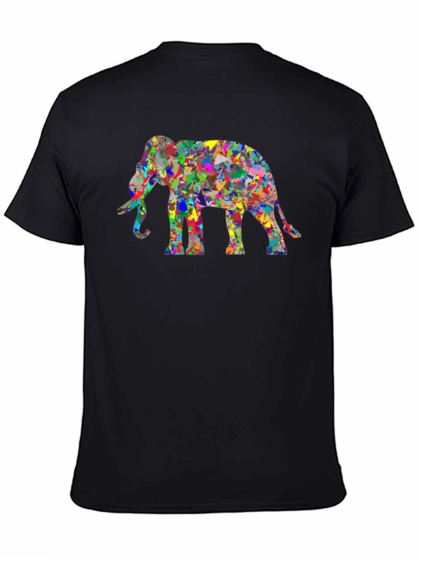 Abstract Elephant Graphic Black T-Shirt