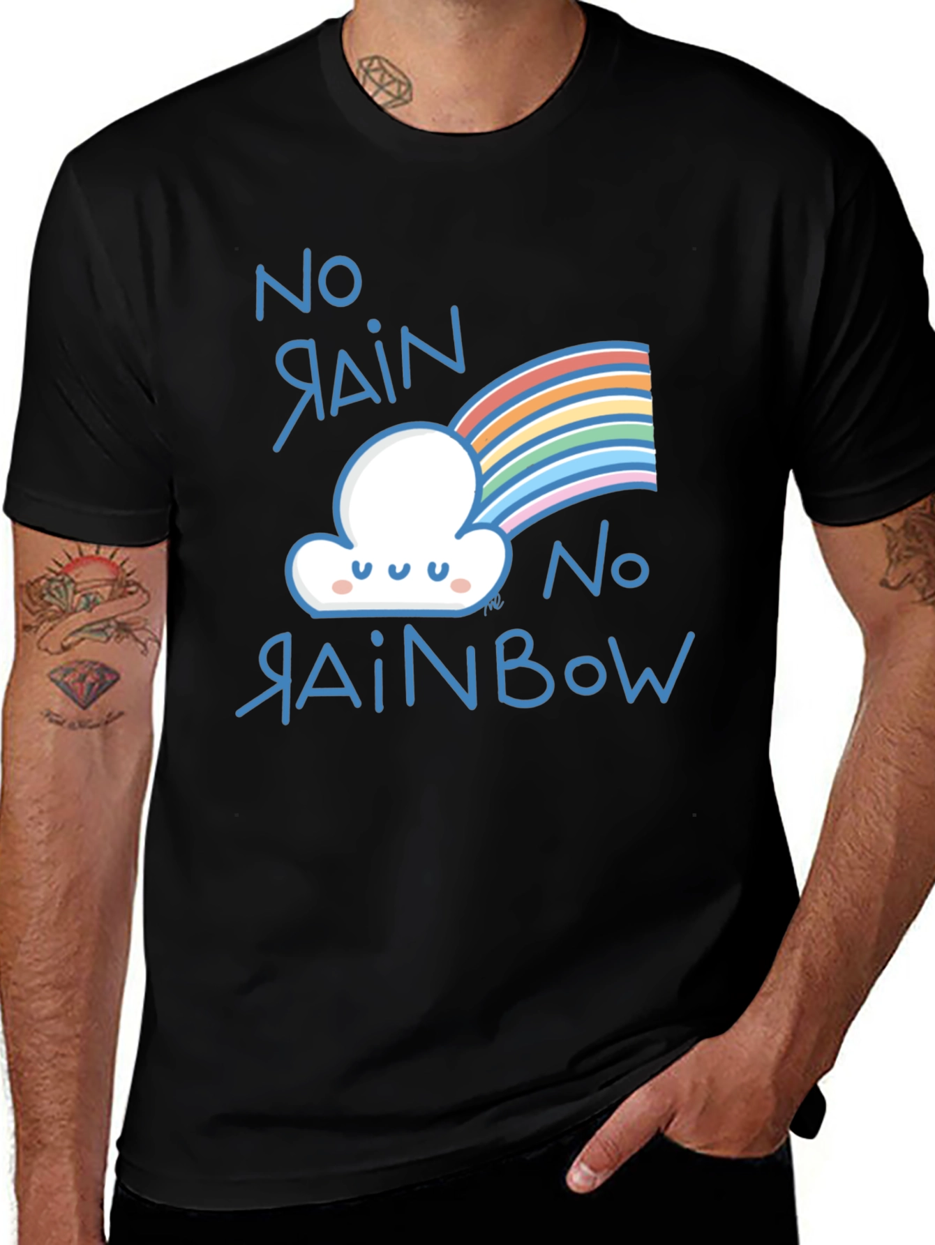 No Rain No Rainbow Graphic Tee Shirt