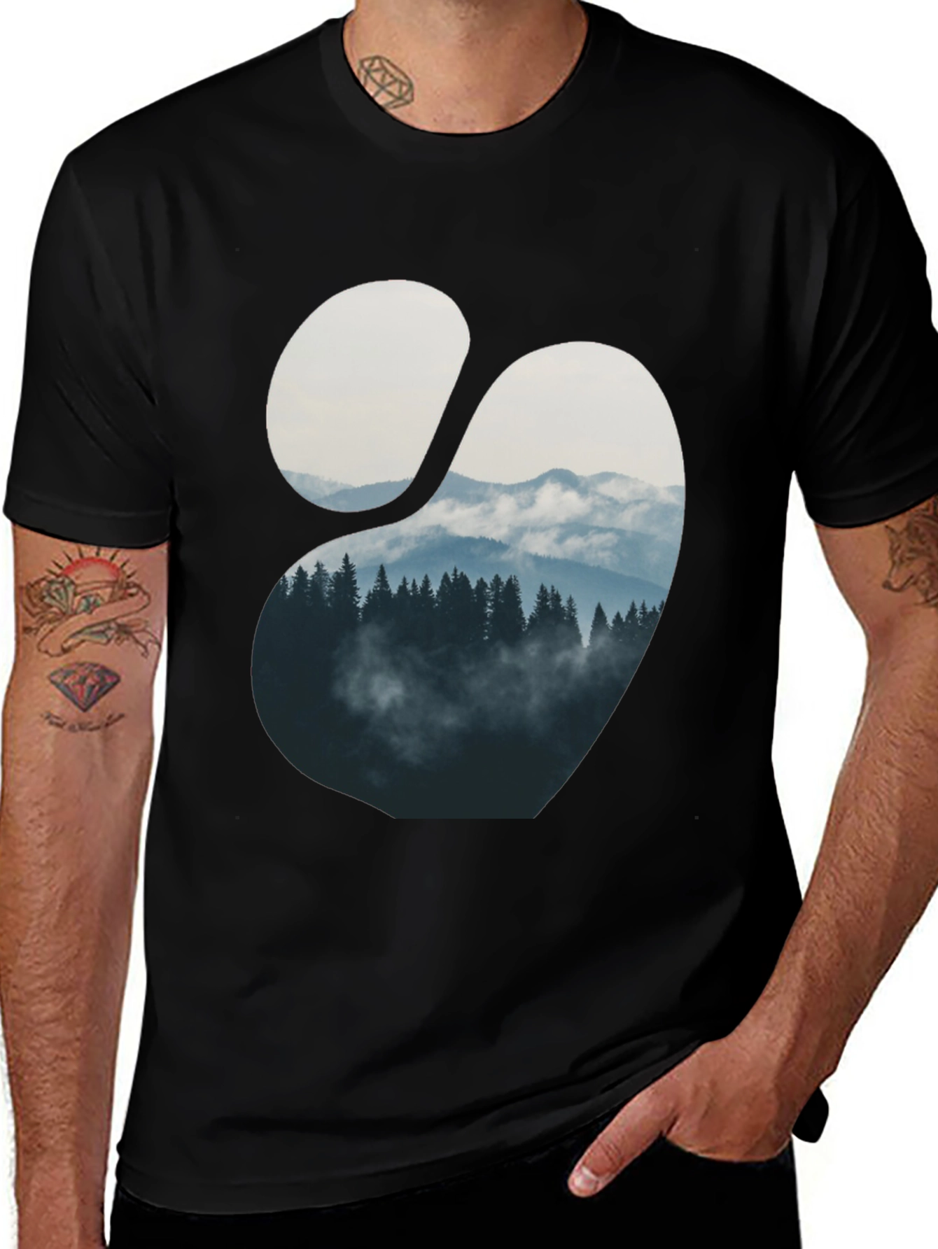 Mountain View Graphic Tee - Mens Black T-Shirt