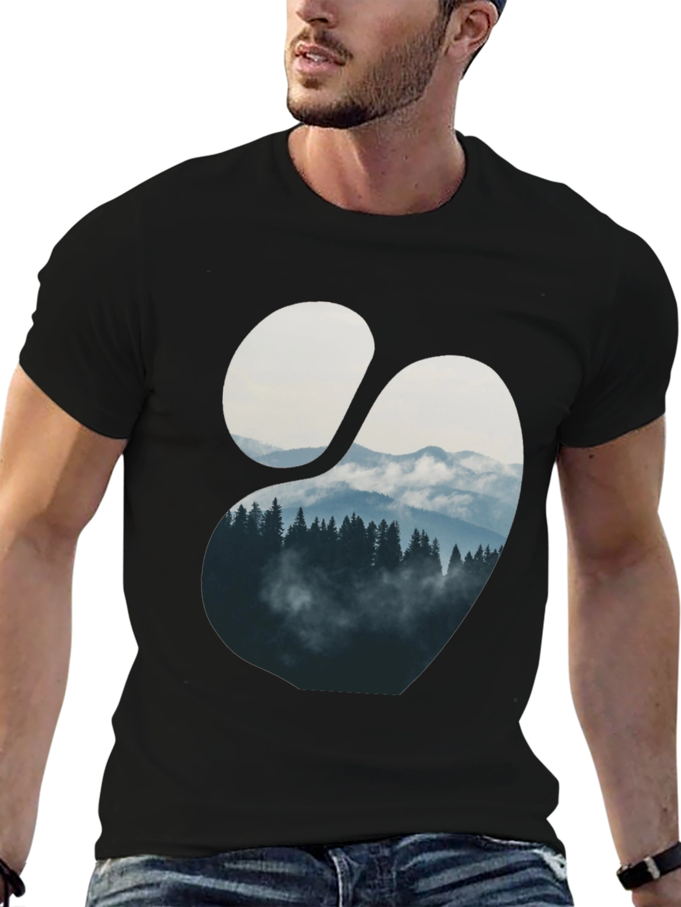 Mountain View Graphic Tee - Mens Black T-Shirt