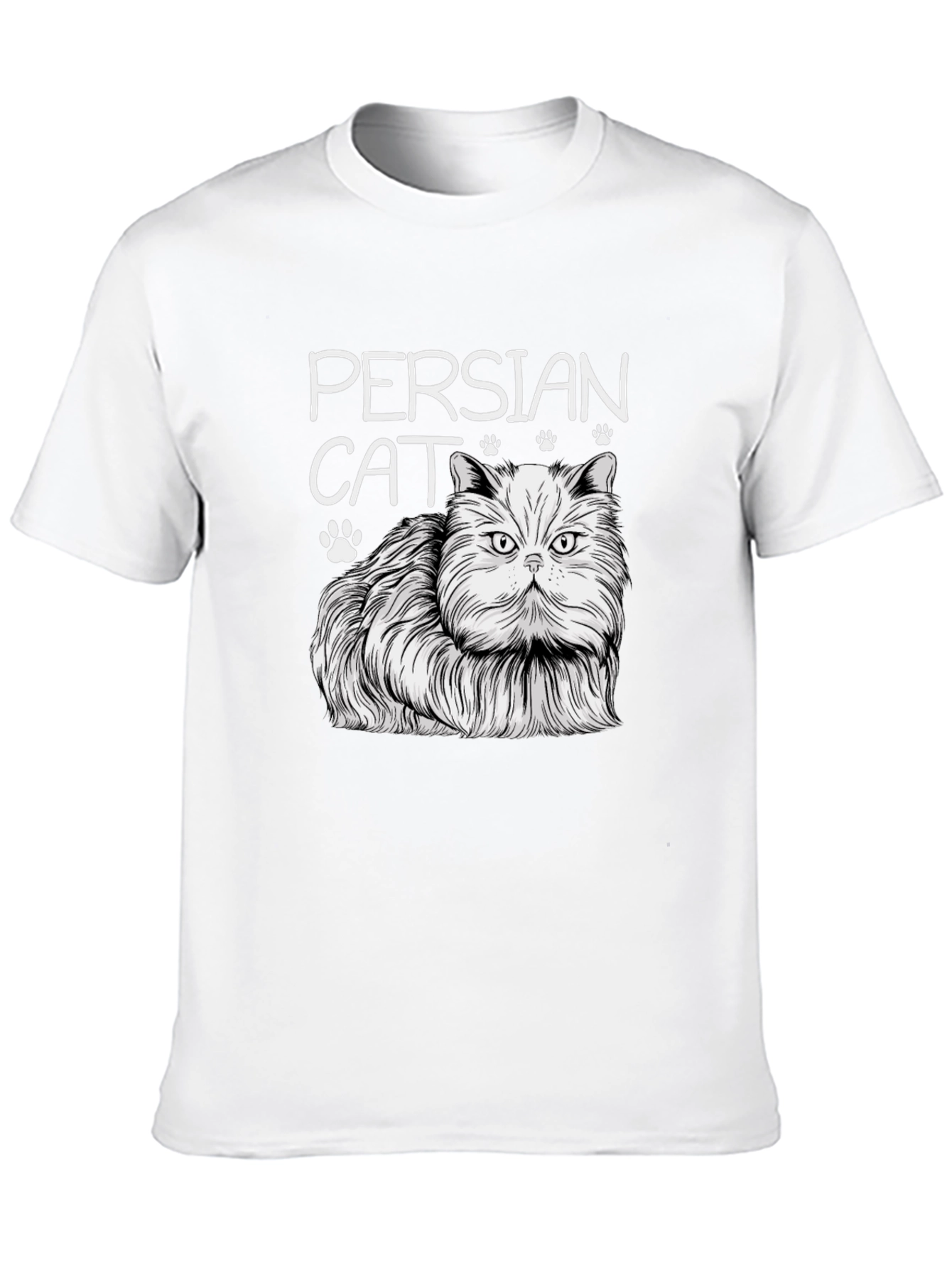 Persian Cat Graphic T-Shirt - Unisex Black Tee