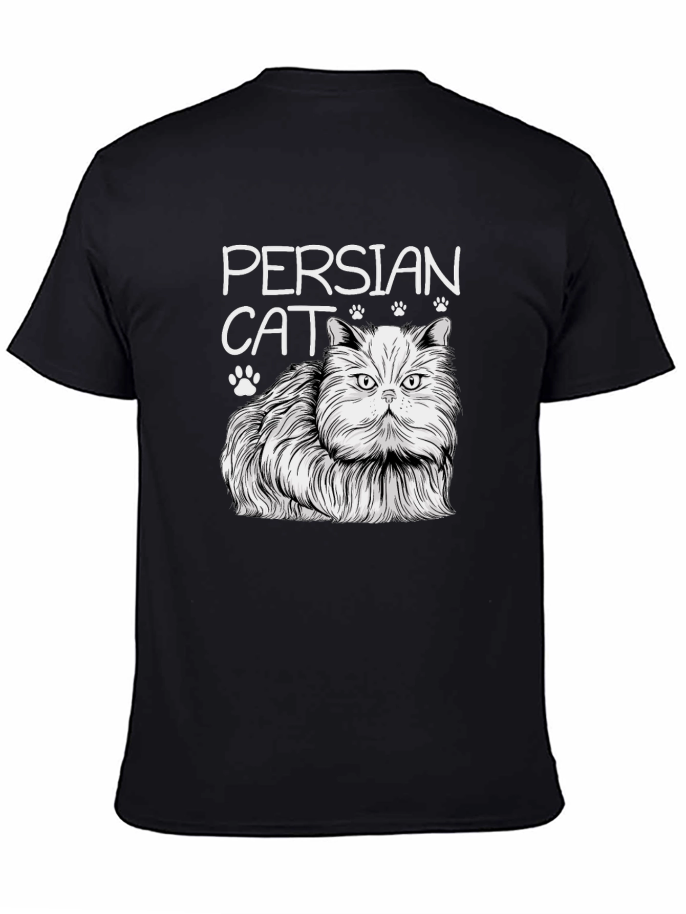 Persian Cat Graphic T-Shirt - Unisex Black Tee