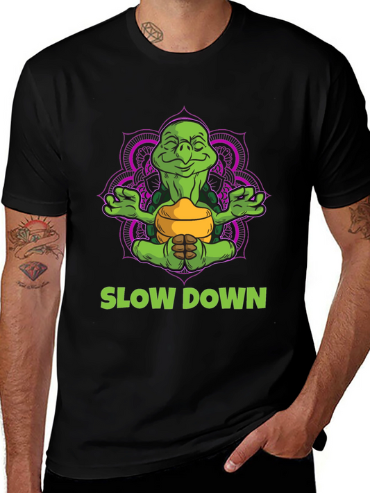 Meditating Turtle T-Shirt - Slow Down and Relax