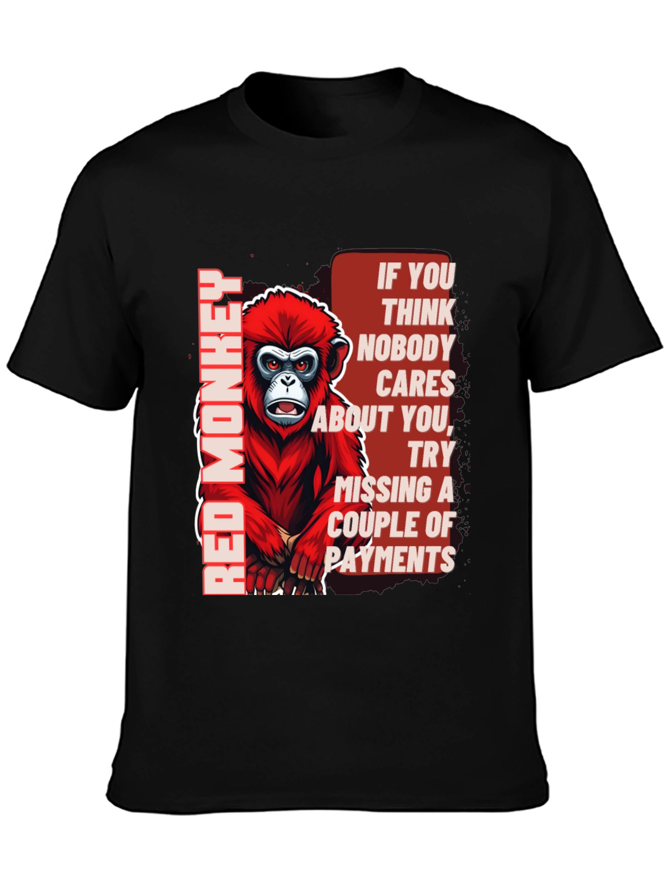 Red Monkey Graphic T-Shirt - Funny Sarcastic Tee