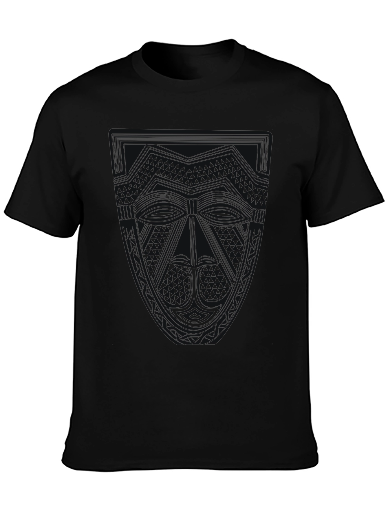 Mens Black Graphic Tee - Subtle Design Casual Wear
