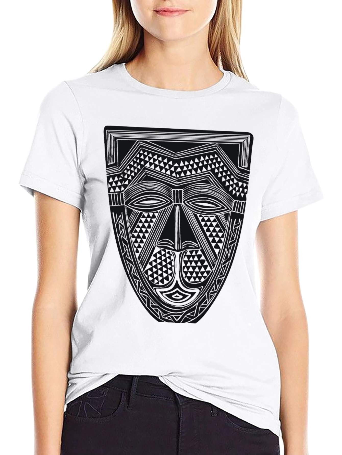 Mens Black Graphic Tee - Subtle Design Casual Wear