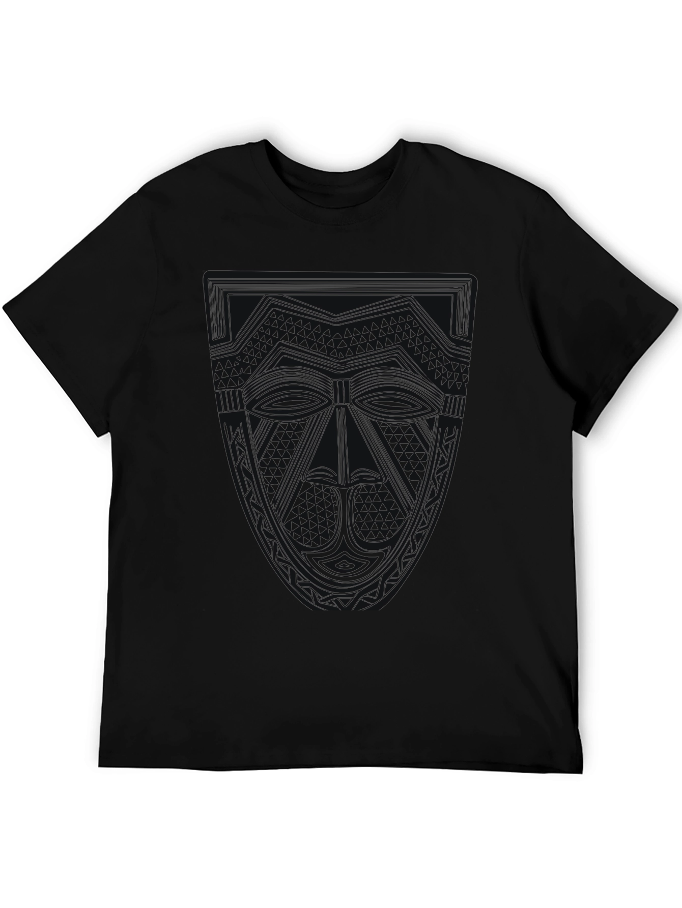 Mens Black Graphic Tee - Subtle Design Casual Wear