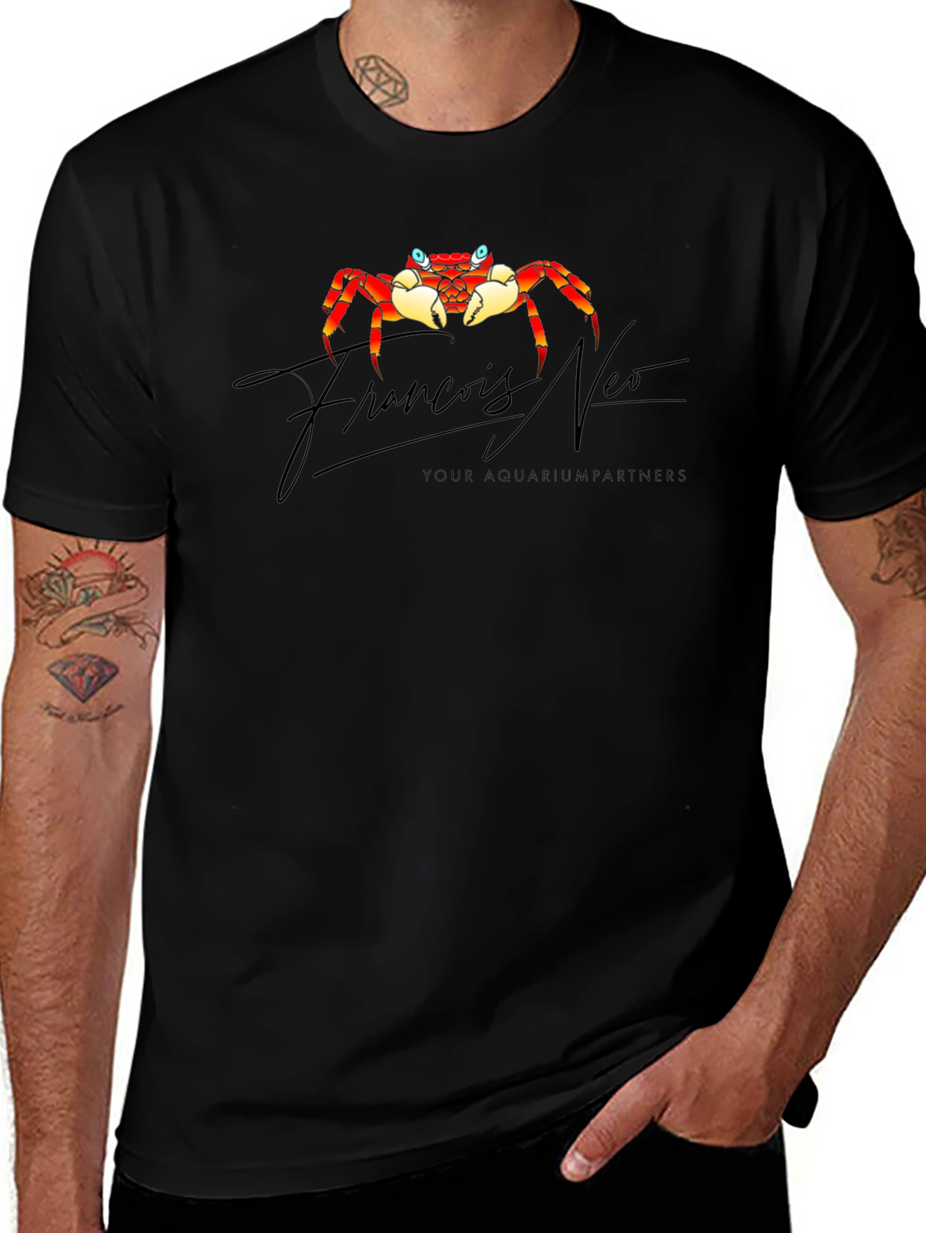 Francois Neo Crab Graphic Black T-Shirt