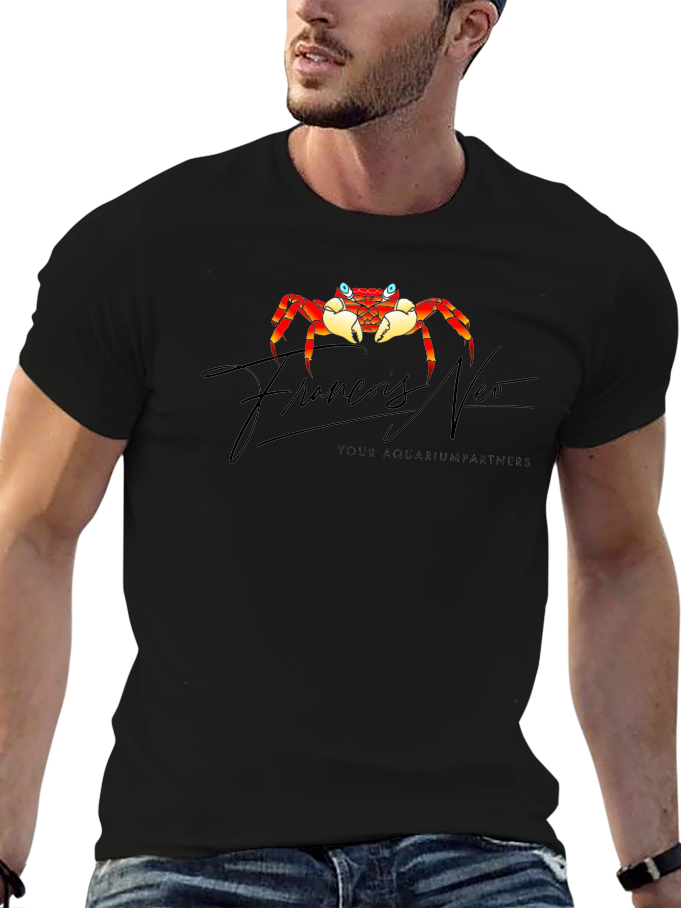 Francois Neo Crab Graphic Black T-Shirt