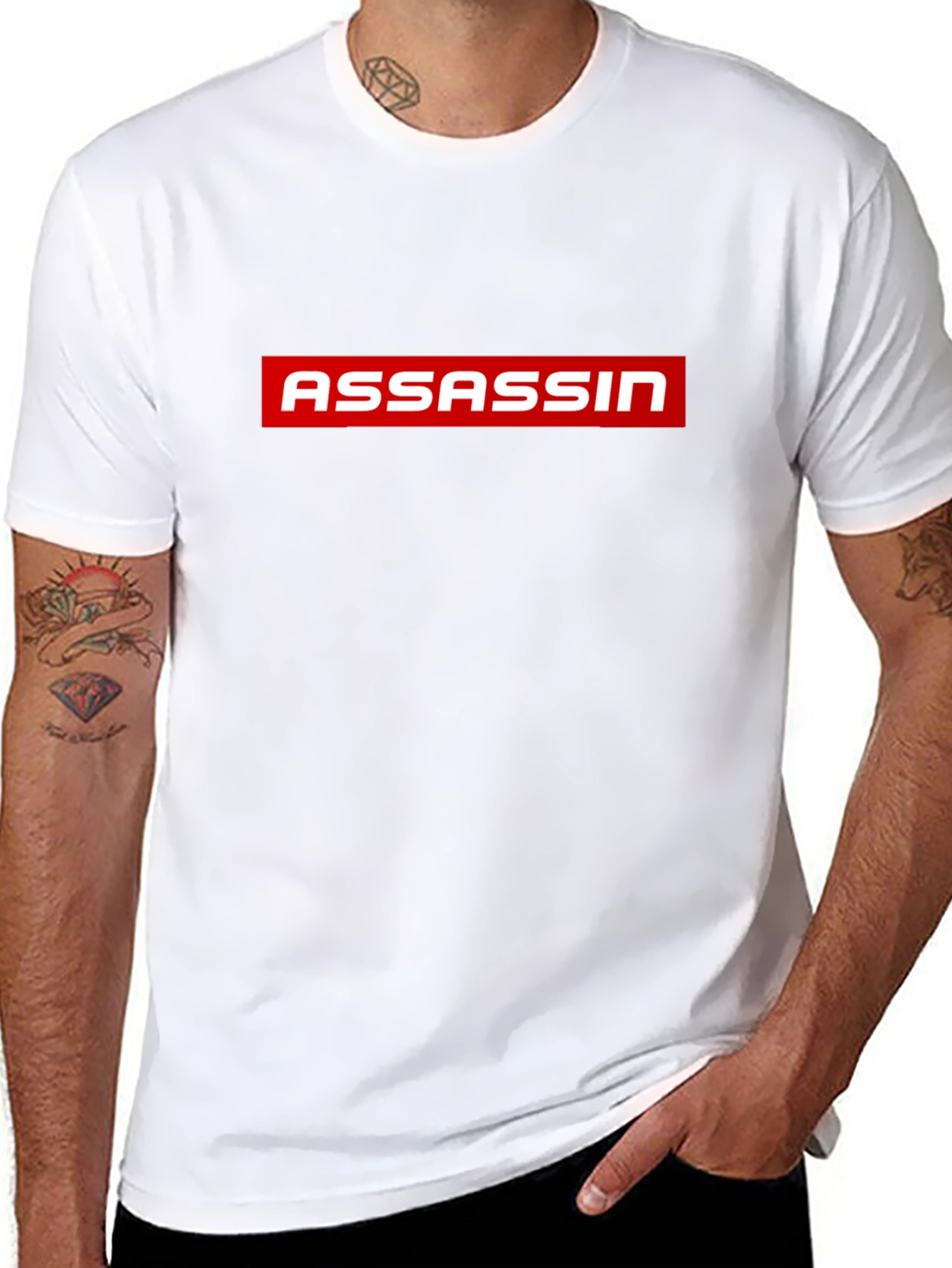 Assassin Graphic Print Mens Black T-Shirt