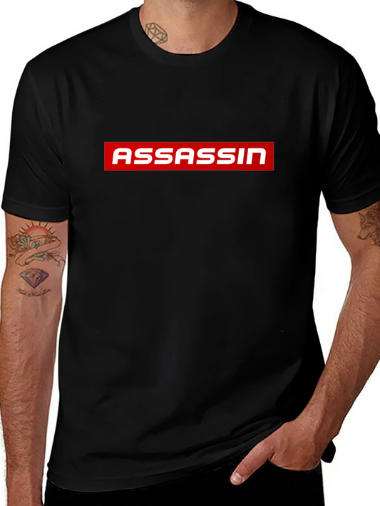 Assassin Graphic Print Mens Black T-Shirt