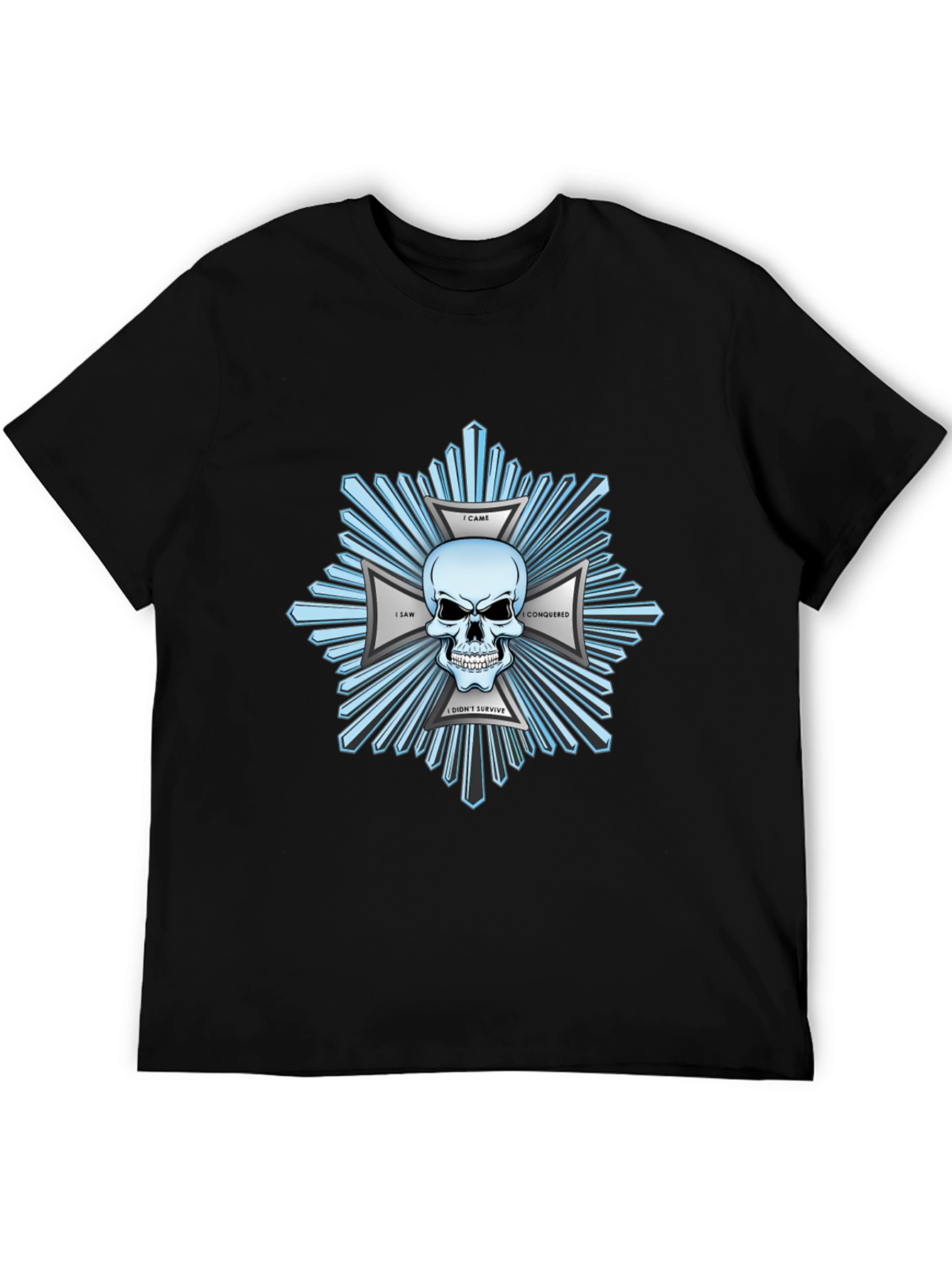 Skull & Crossbones Graphic Print Black T-Shirt