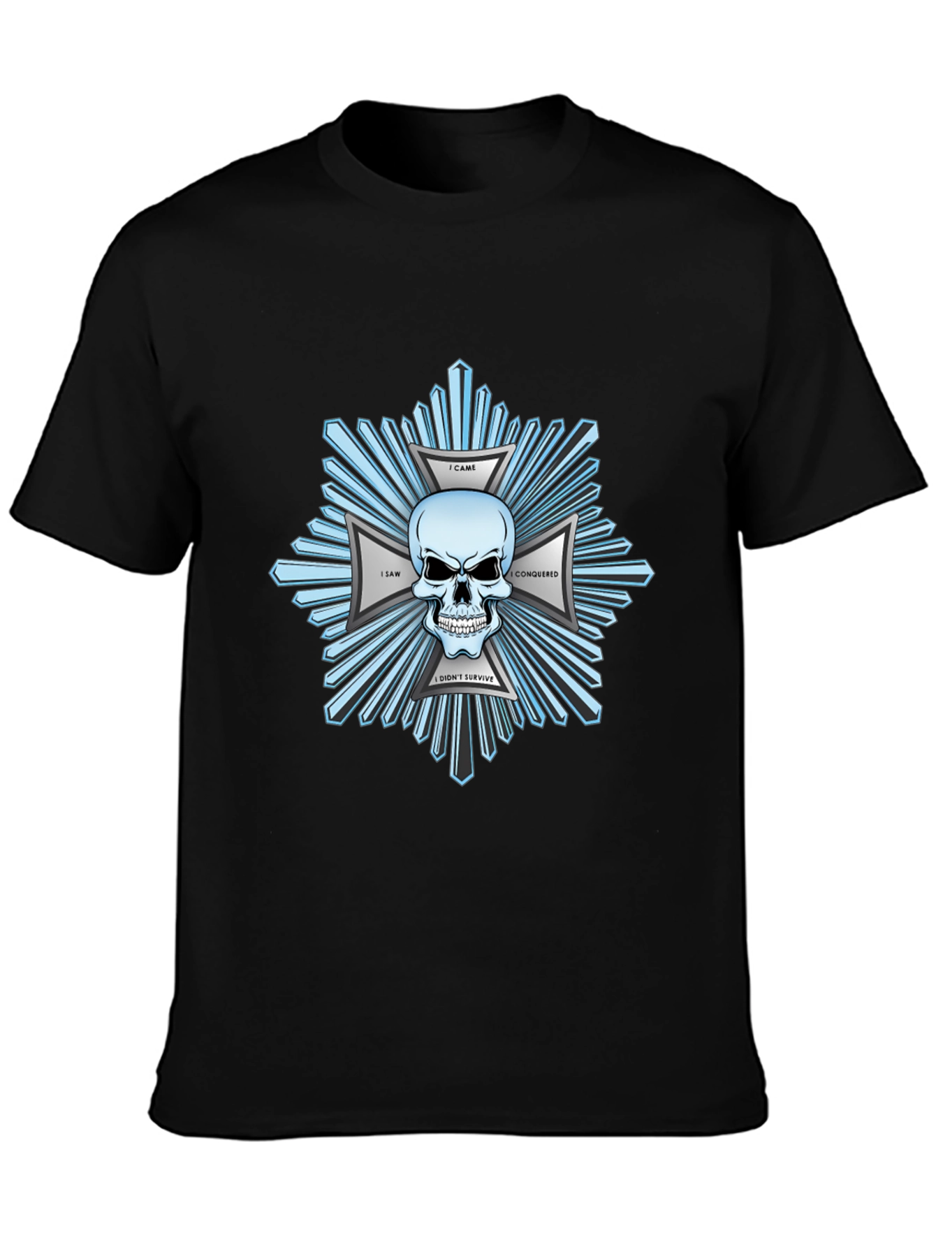 Skull & Crossbones Graphic Print Black T-Shirt