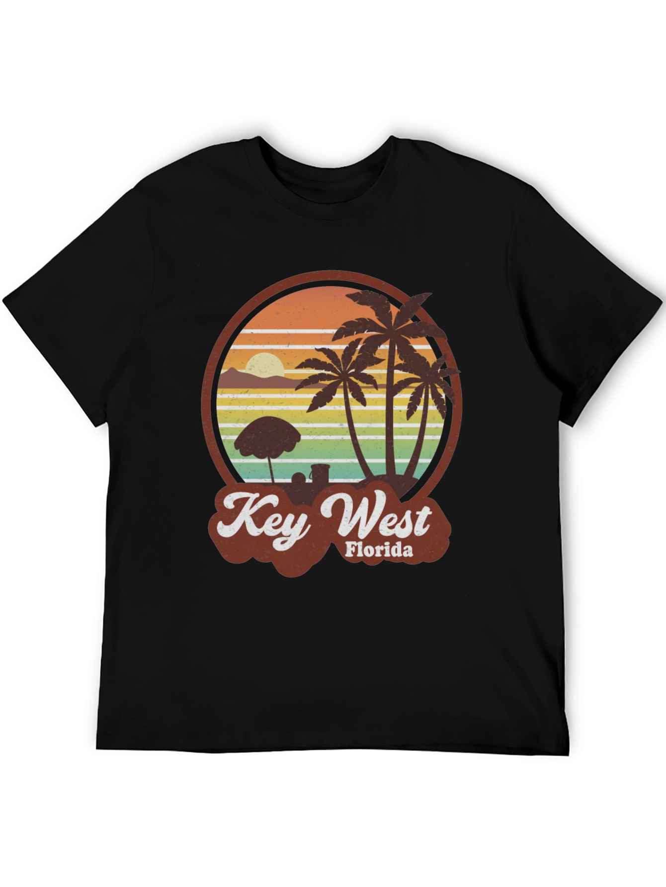 Key West Florida Palm Tree Retro Graphic T-Shirt