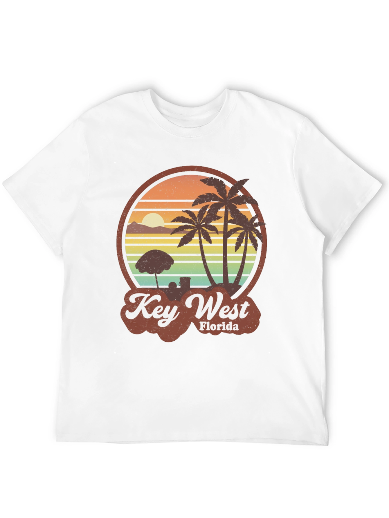 Key West Florida Palm Tree Retro Graphic T-Shirt