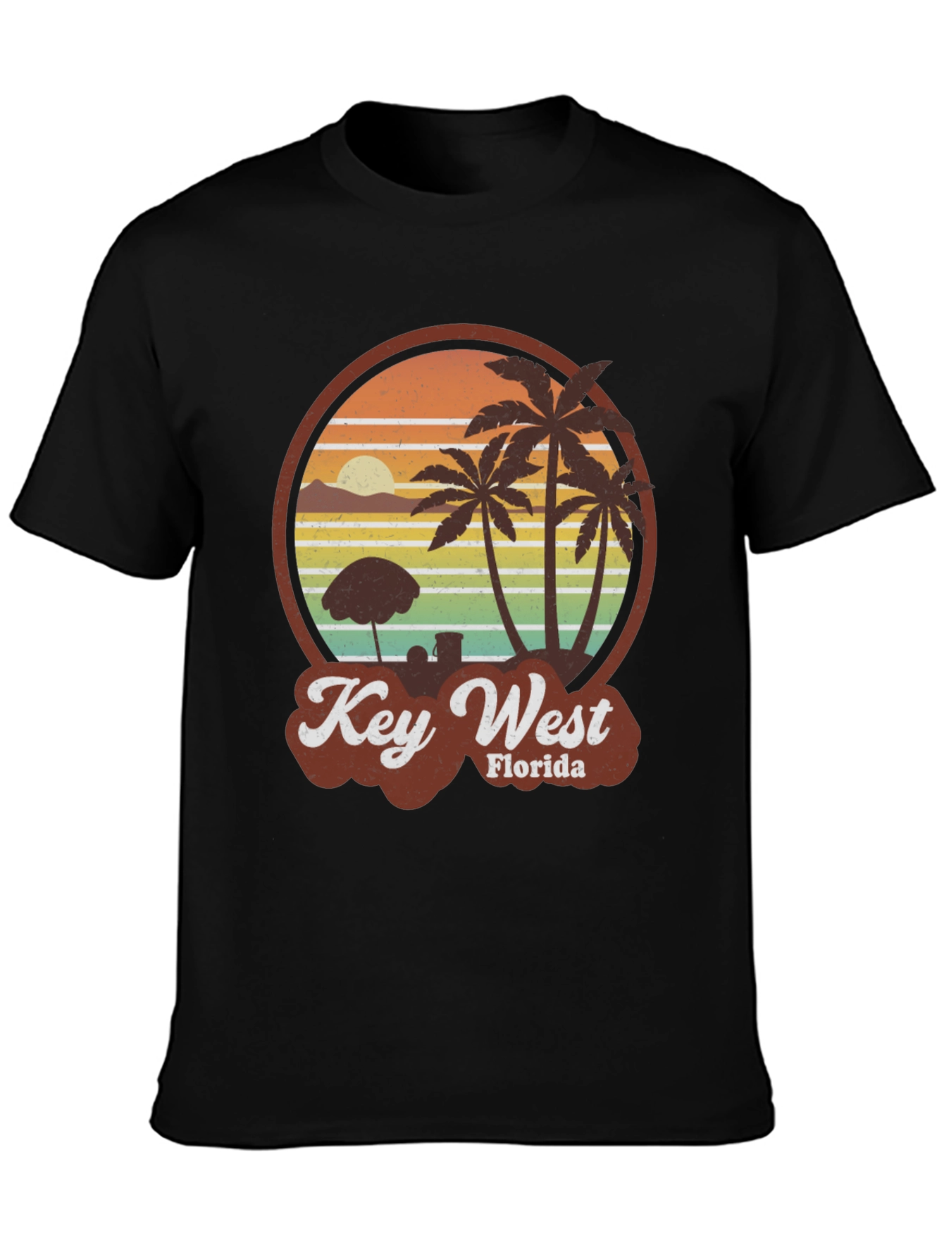 Key West Florida Palm Tree Retro Graphic T-Shirt