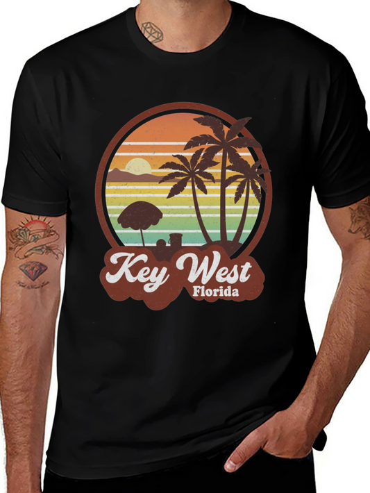 Key West Florida Palm Tree Retro Graphic T-Shirt