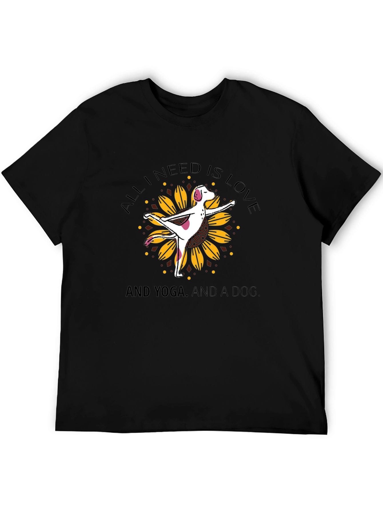 Yoga Dog Sunflower Graphic Tee
