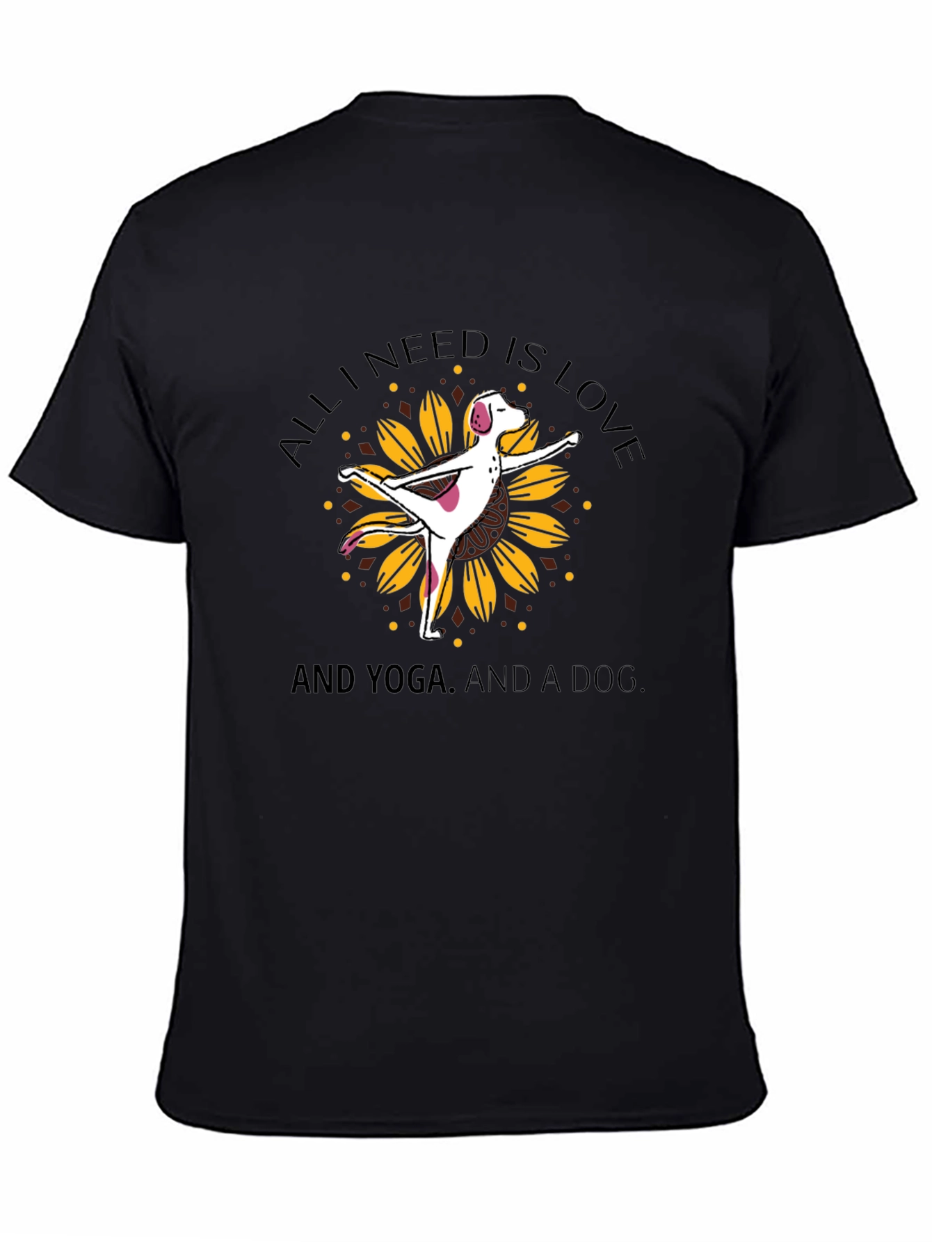 Yoga Dog Sunflower Graphic Tee