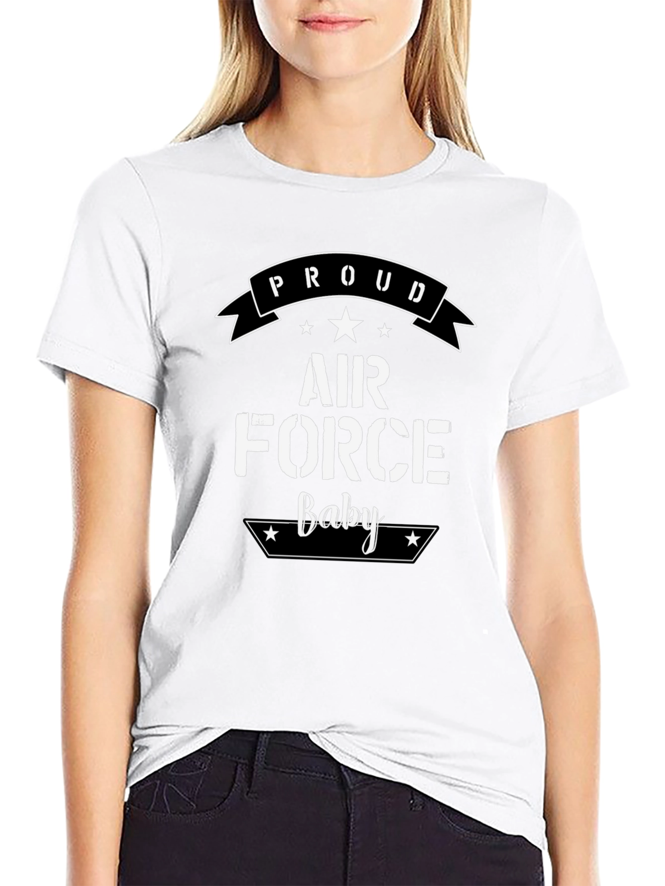 Proud Air Force Baby Black T-Shirt