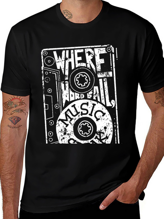 Music Quote T-Shirt - Where Words Fail Music Speaks
