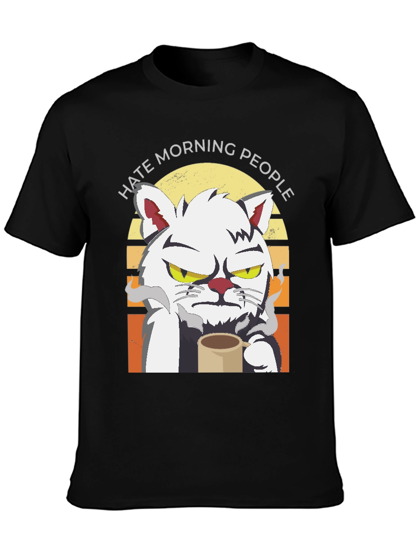 Hate Morning People Cat T-Shirt
