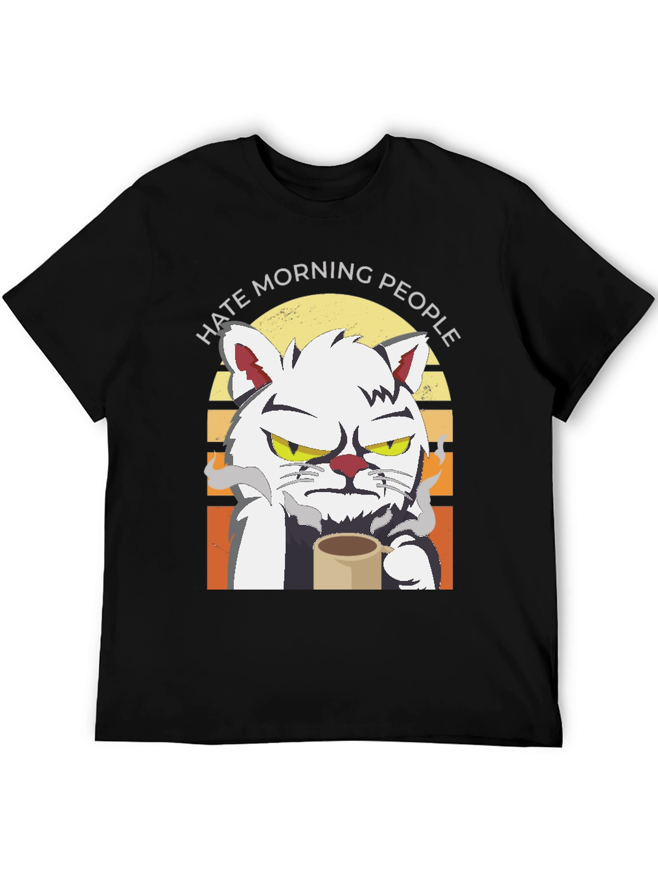 Hate Morning People Cat T-Shirt