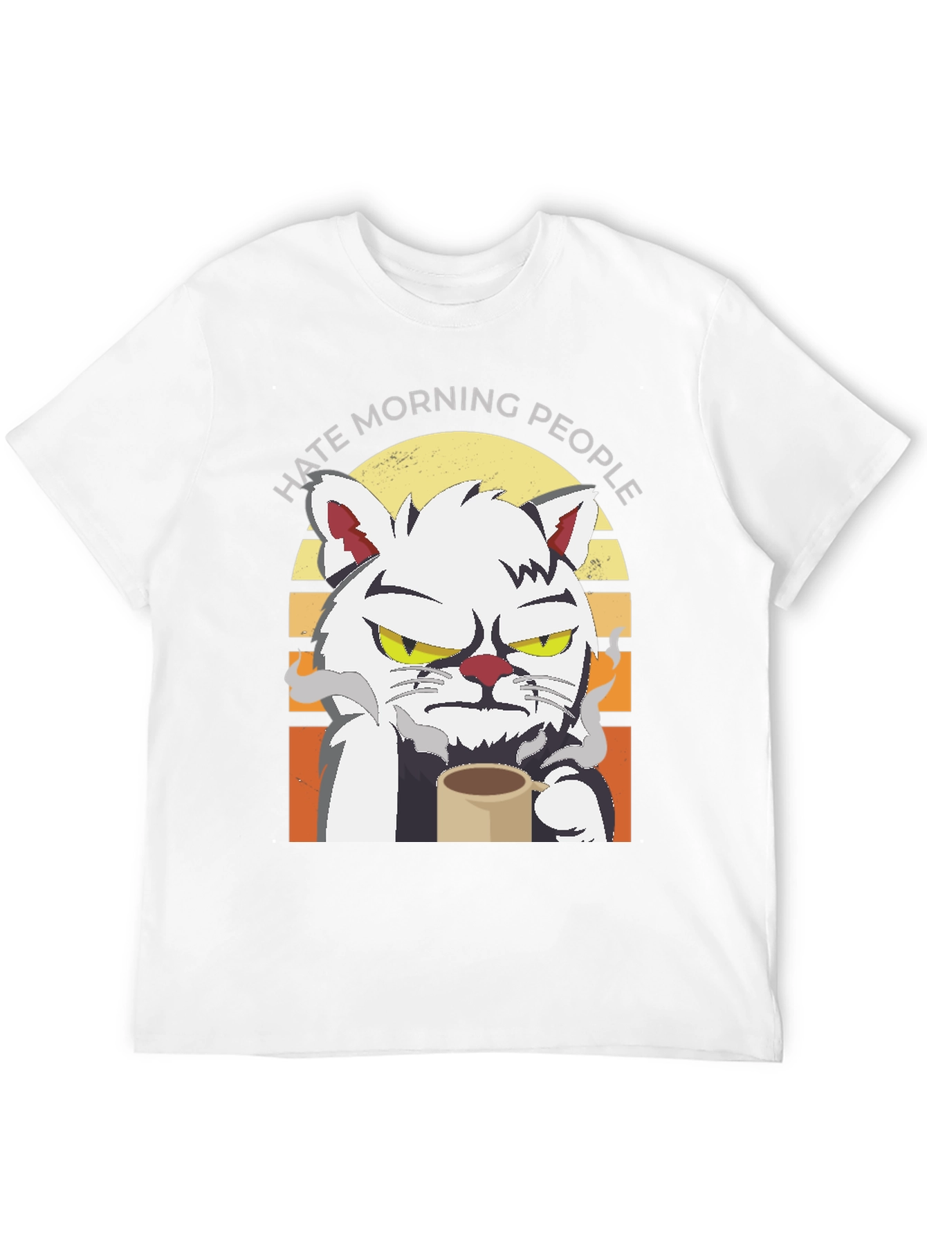 Hate Morning People Cat T-Shirt