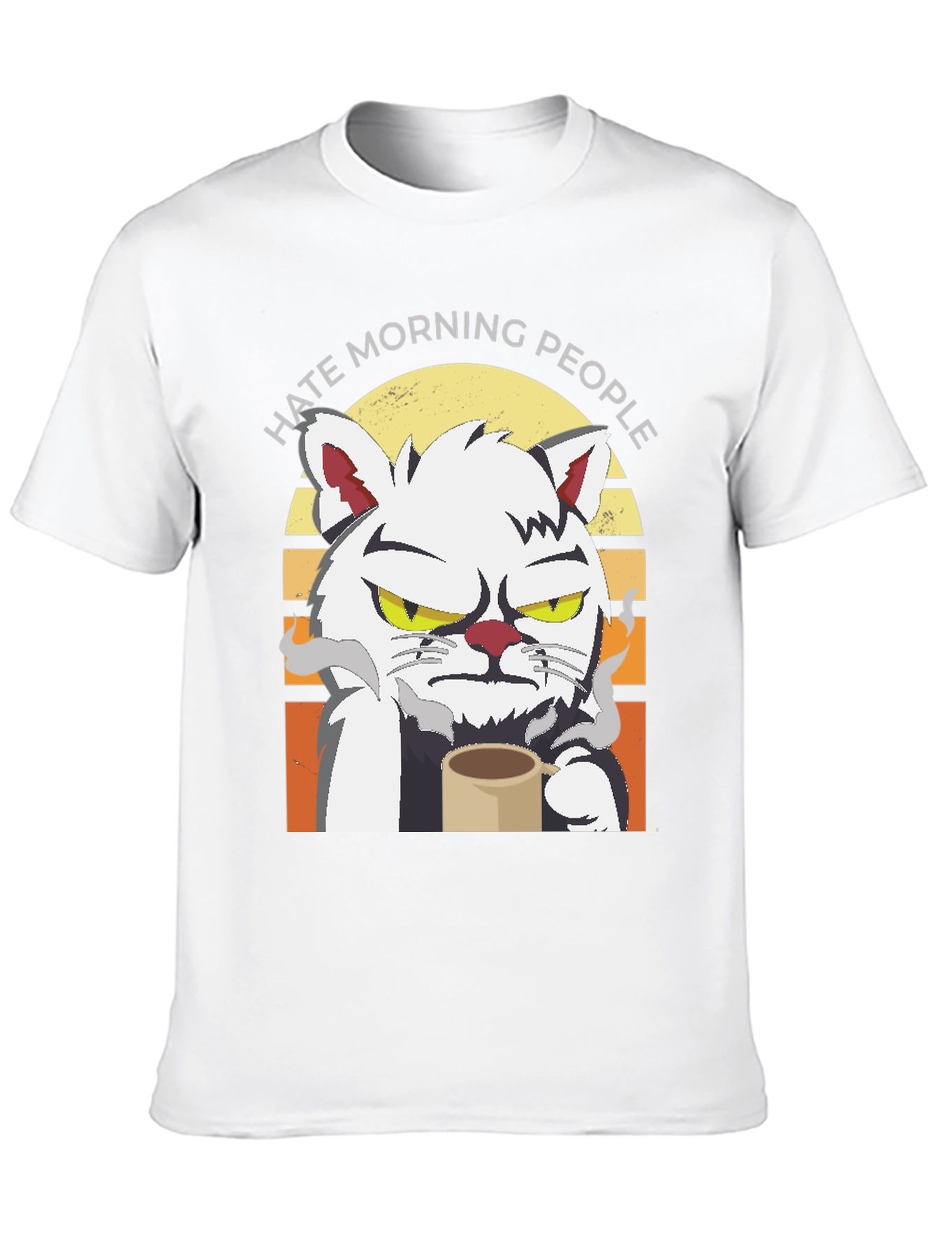 Hate Morning People Cat T-Shirt