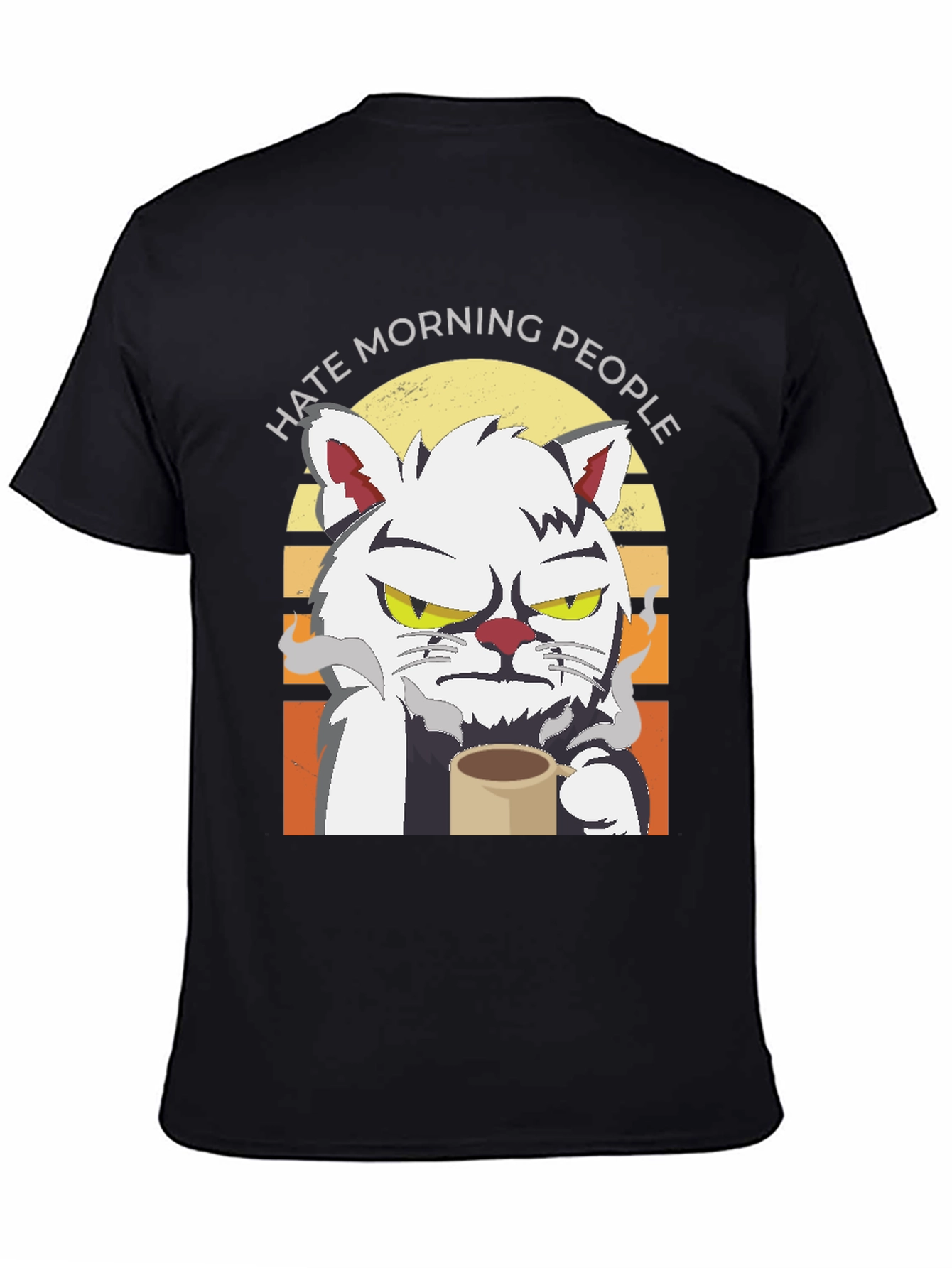 Hate Morning People Cat T-Shirt