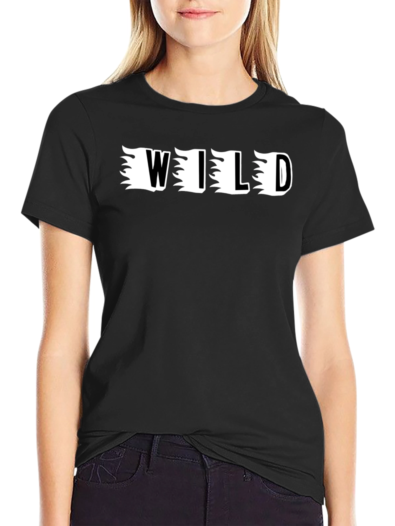 Mens Black WILD Graphic Tee