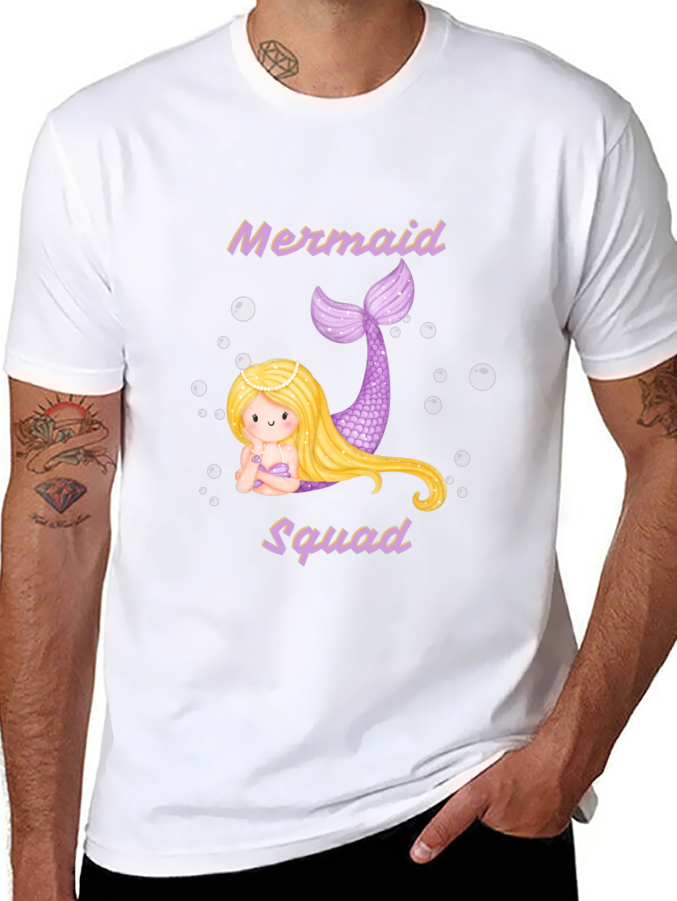 Mermaid Squad T-Shirt - Black Cotton Tee