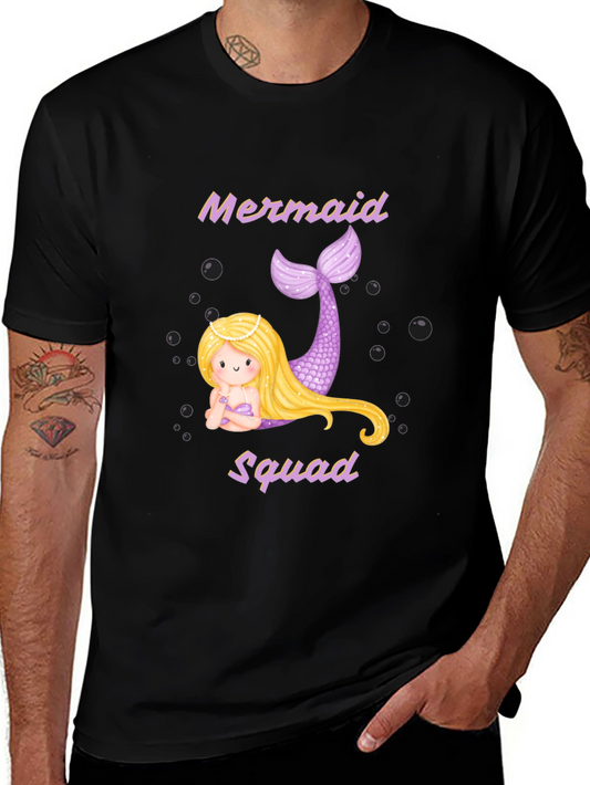 Mermaid Squad T-Shirt - Black Cotton Tee