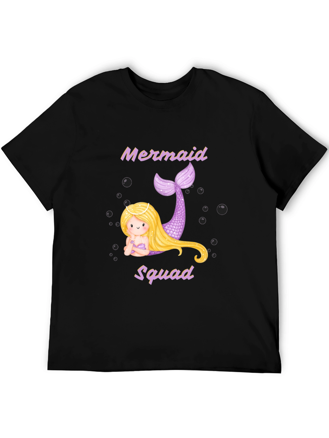 Mermaid Squad T-Shirt - Black Cotton Tee